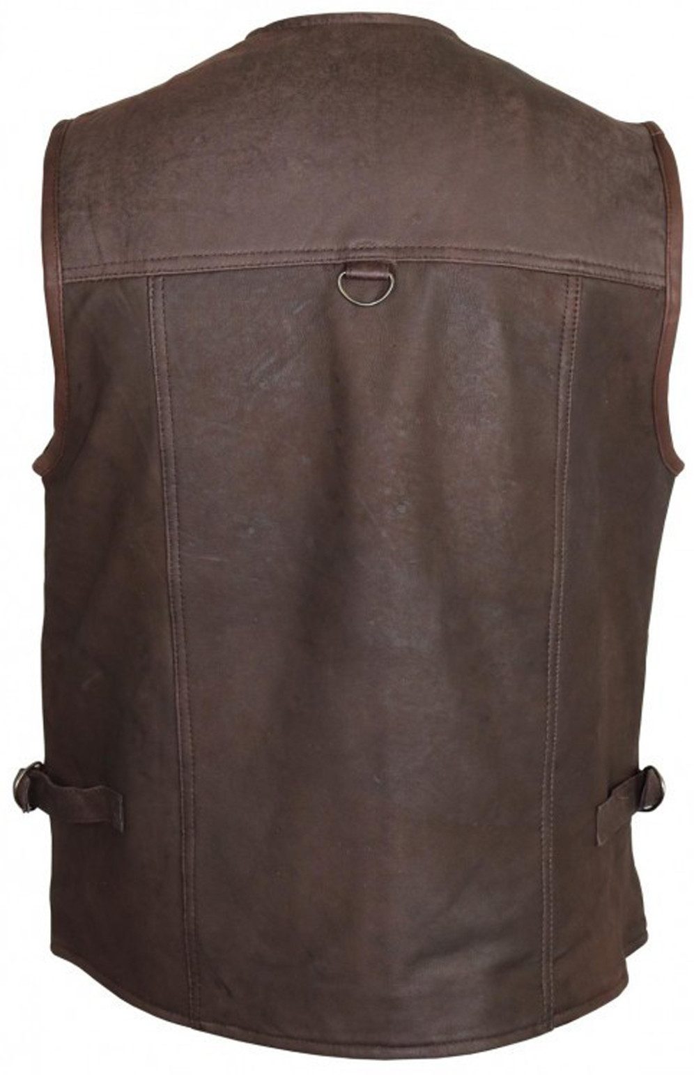 MDM Lederweste Herren Outdoor Jagd Lederweste in Brau Velour Leder günstig online kaufen
