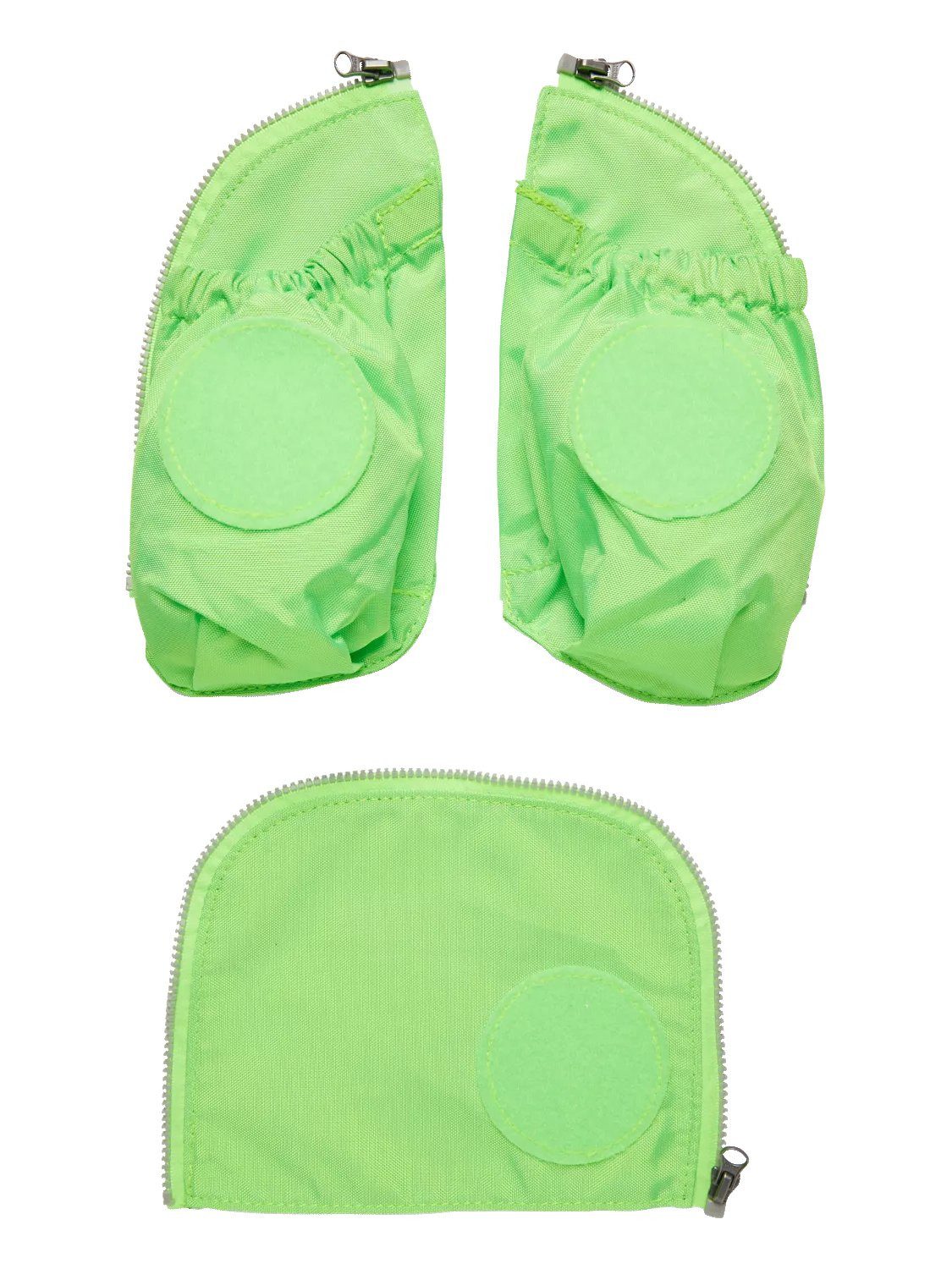 ergobag Schulranzen pack Seitentaschen Zip Set (3-tlg), reflektierend