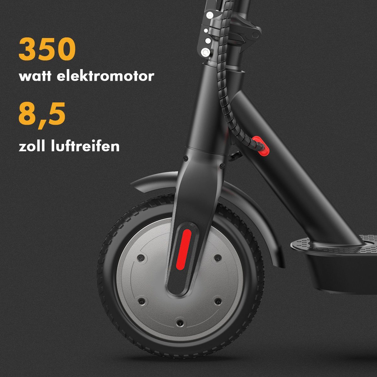 Elektroroller 120kg mit klappbar, Belastung Scooter Zoll;350W Straßenzulassung Erwachsene, bis Faltbarer km/h, SCHWARZ, für Aluminium Scooter 20,00 LETGOSPT E-Scooter Elektro ABE 8,5