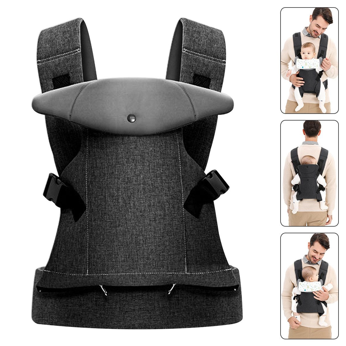 Bauchtrage Babytrage Neugeborene Babytrage Bauchtrage Rückentrage für Babys grau