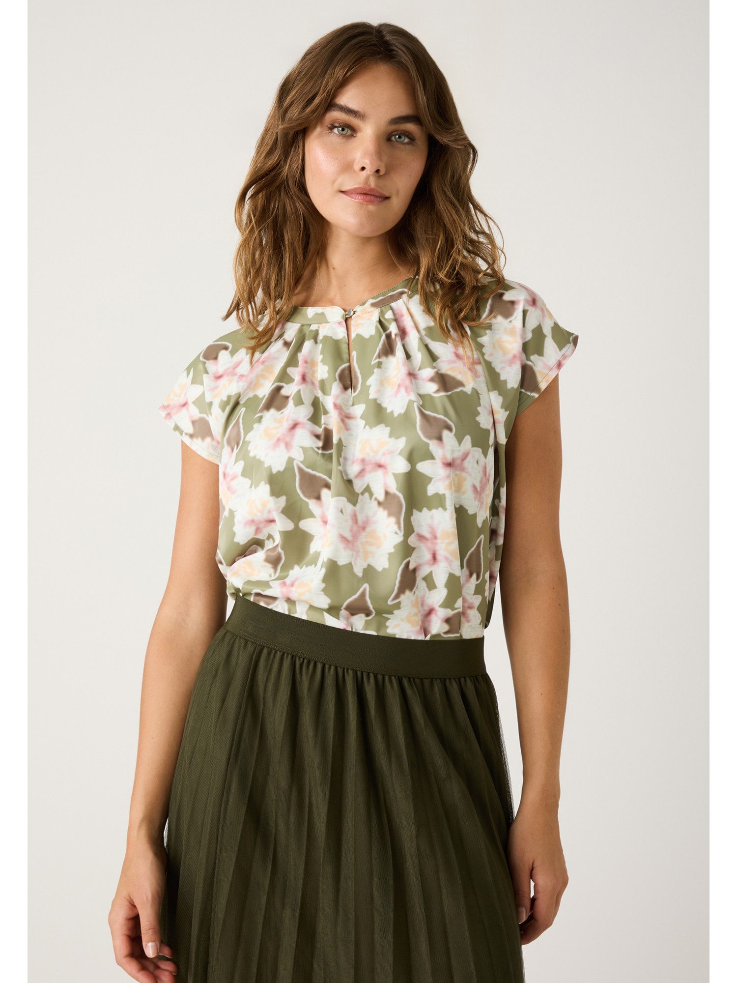 MORE&MORE Blusenshirt Shirtbluse, Materialmix günstig online kaufen