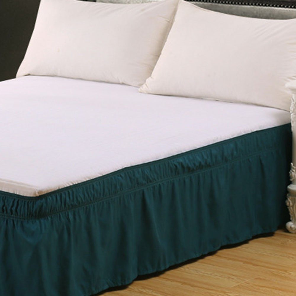 60*80+15inch, Staub-Rüschen FELIXLEO Betten Bettröcke für Tagesdecke elastische King