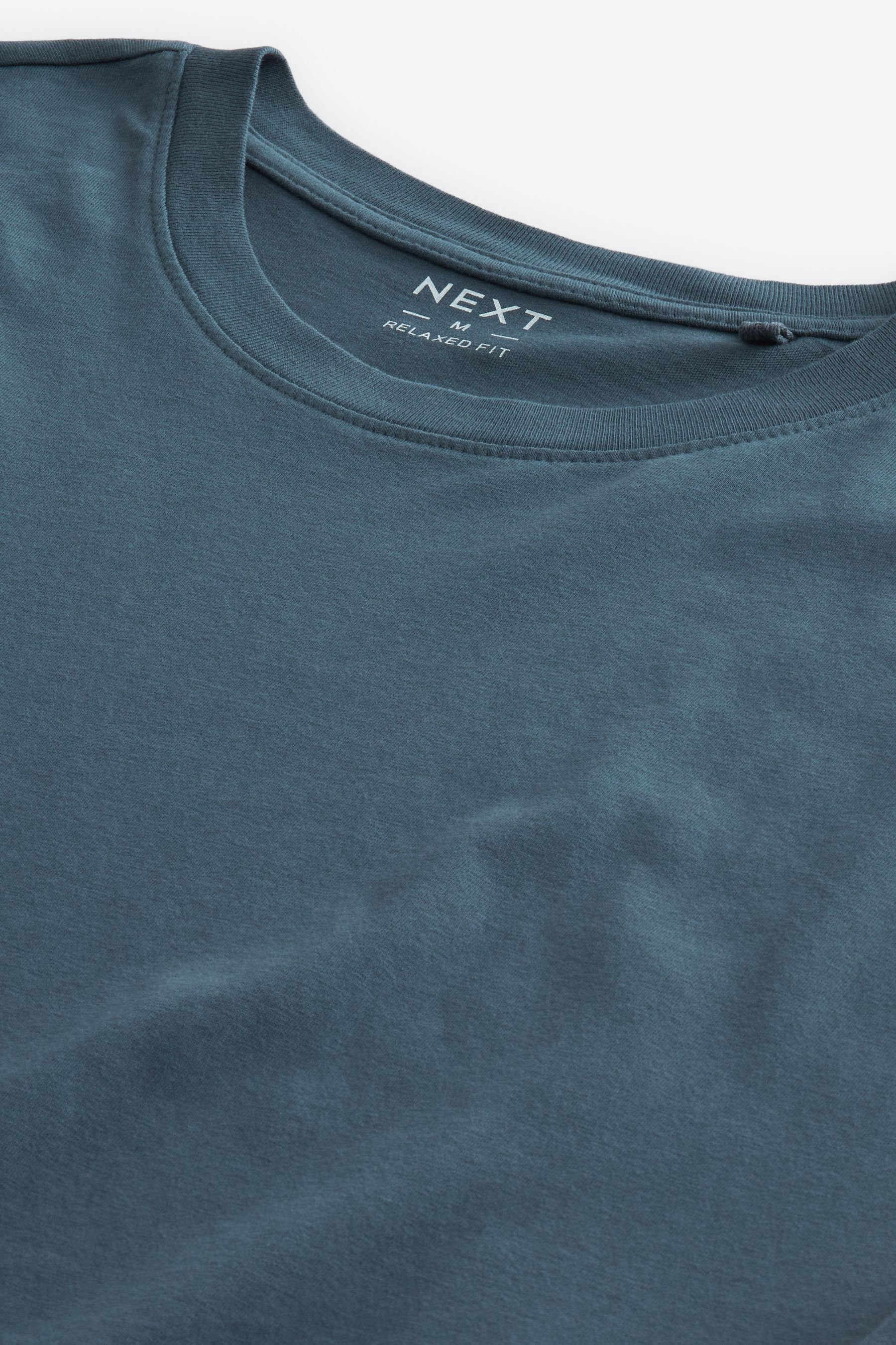 Next T-Shirt Rundhals-T-Shirt im Relaxed Denim (1-tlg) Fit Blue