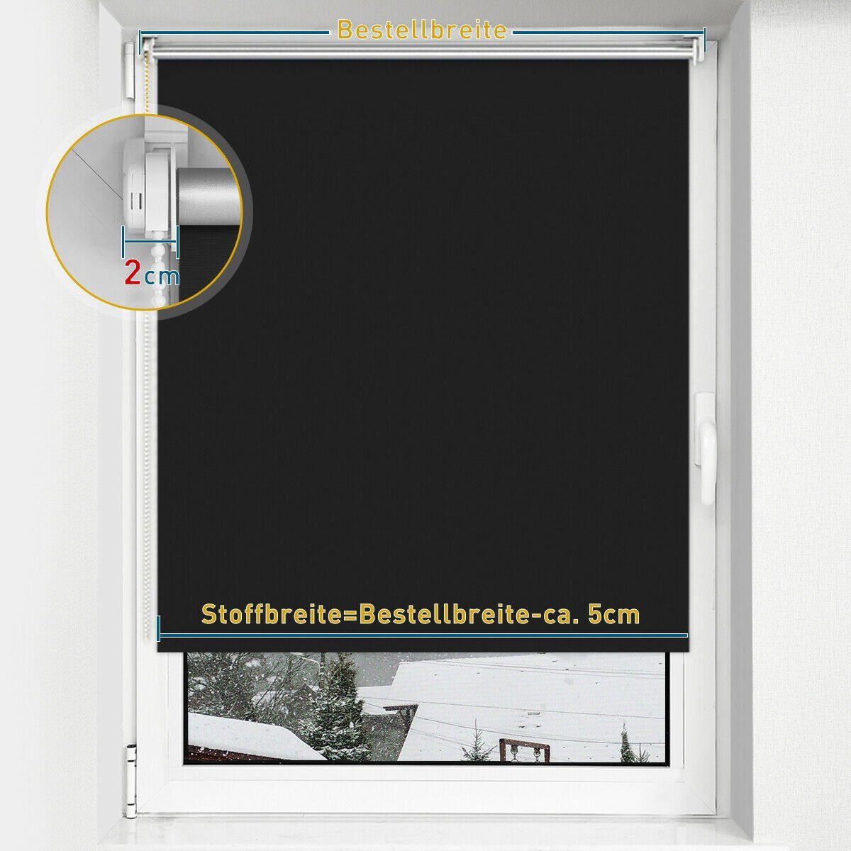 Verdunklungsrollo ohne Bohren Klemmfix Sonnenschutz Thermo Klemmrollo Seitenzug, OUBO, verdunkelnd, Klemmfix, Sonnenschutz Klemmfix ohne Bohren Seitenzug Tür