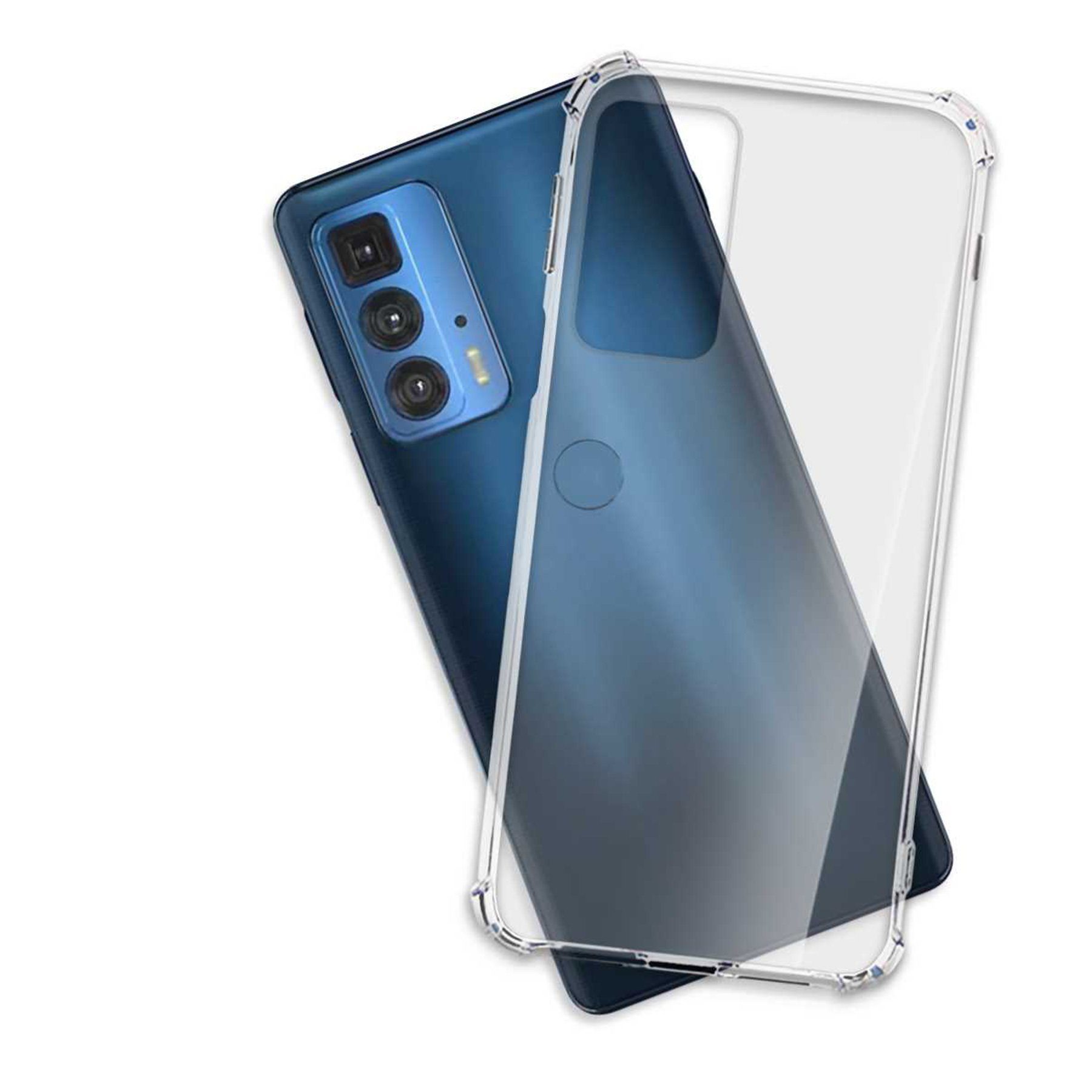 mtb more energy Smartphone-Hülle Clear Armor Case für Motorola Edge 20 Pro, Transparente TPU Schutzhülle Case Backcover mit Anti-Shock Verstärkung