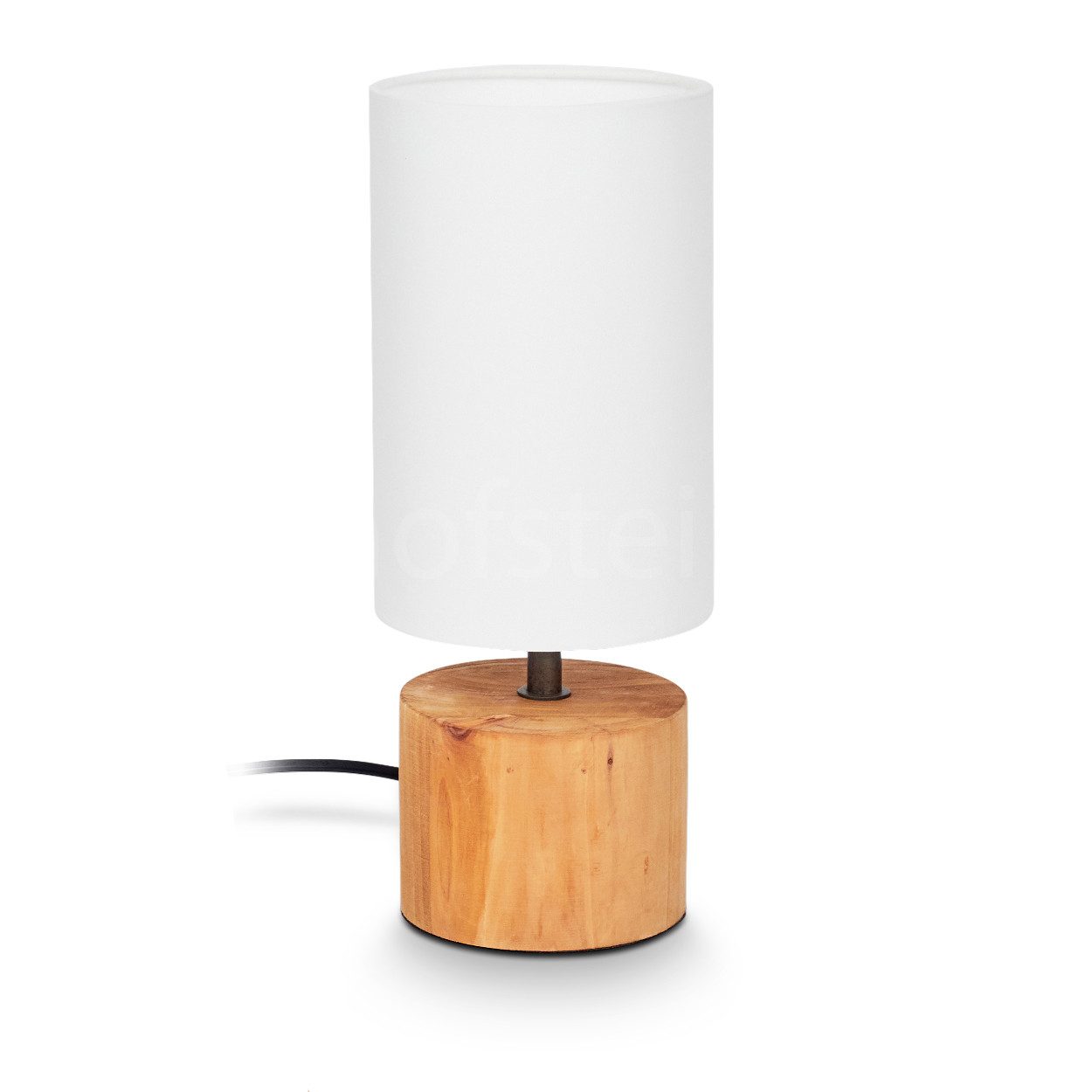 Tischleuchte »Coletta« Nachttischlampe aus Holz/Stoff in Natur/Weiß