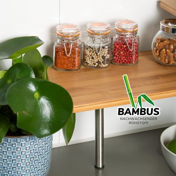 bremermann Küchenregal Bambus-Eckregal, Küchenregal, Material aus Bambusholz und Edelstahl