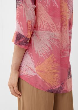 s.Oliver BLACK LABEL Langarmbluse Bluse mit Tunika-Ausschnitt