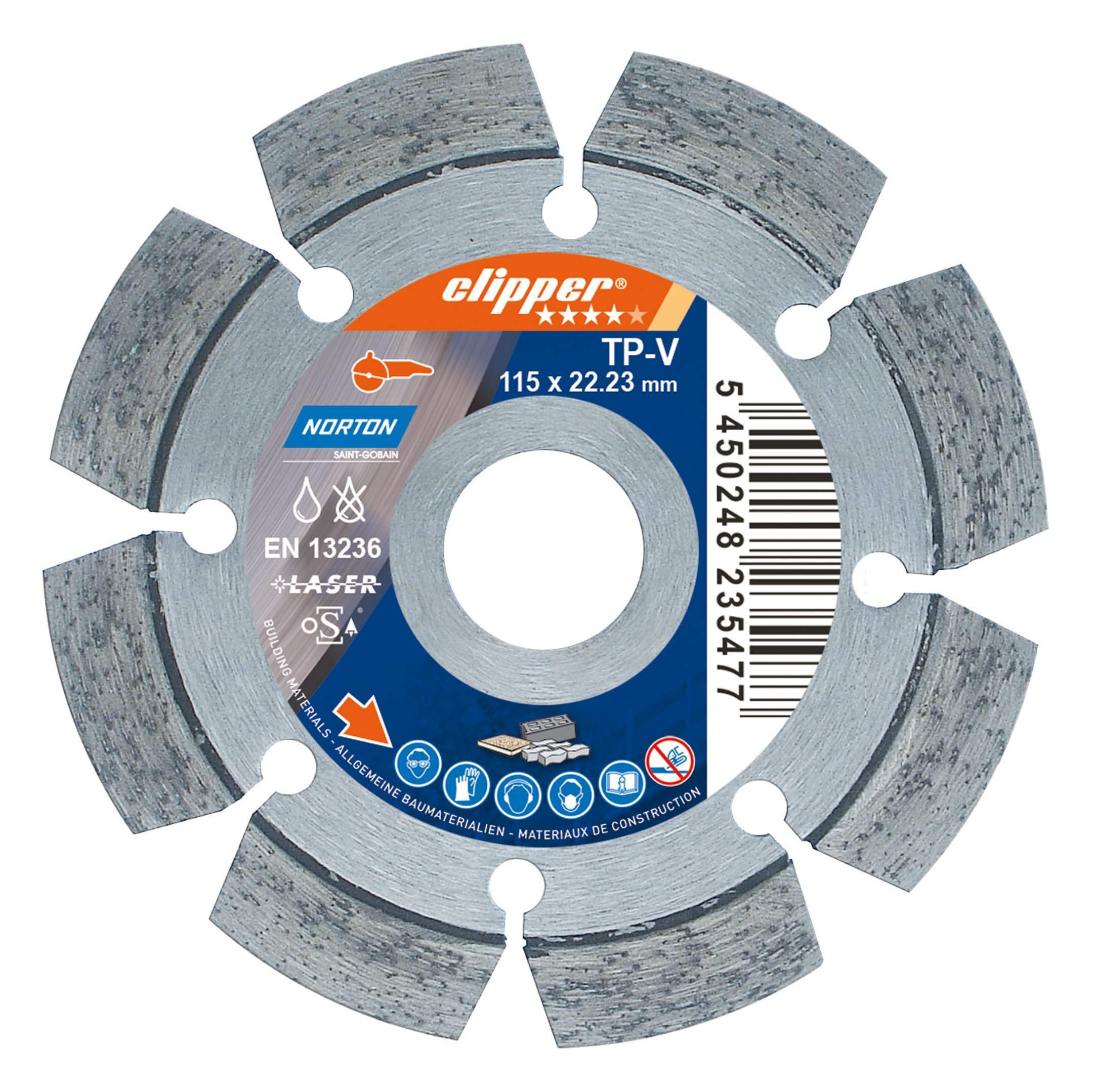 NORTON CLIPPER Trennscheibe, Ø 125 mm, Rissfräser TP-V- 125 x 22,23 mm