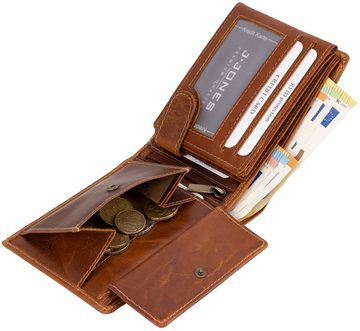 Jennifer Jones Geldbörse RFID echt Leder Portemonnaie Geldbörse Geldbeutel Herren Querformat, RFID Schutz