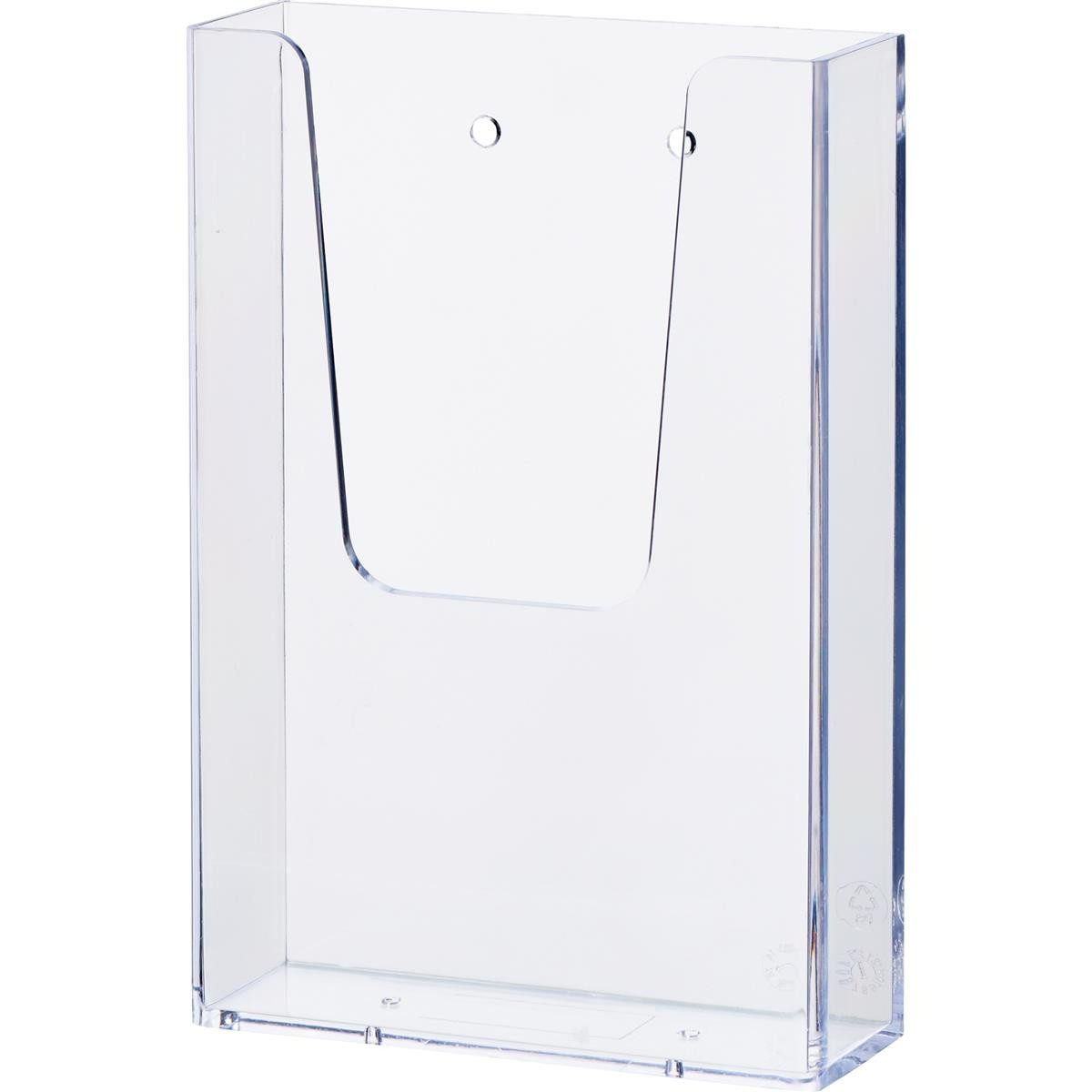 Zeitungsständer helit Wand-Prospekthalter, DIN lang, transparent