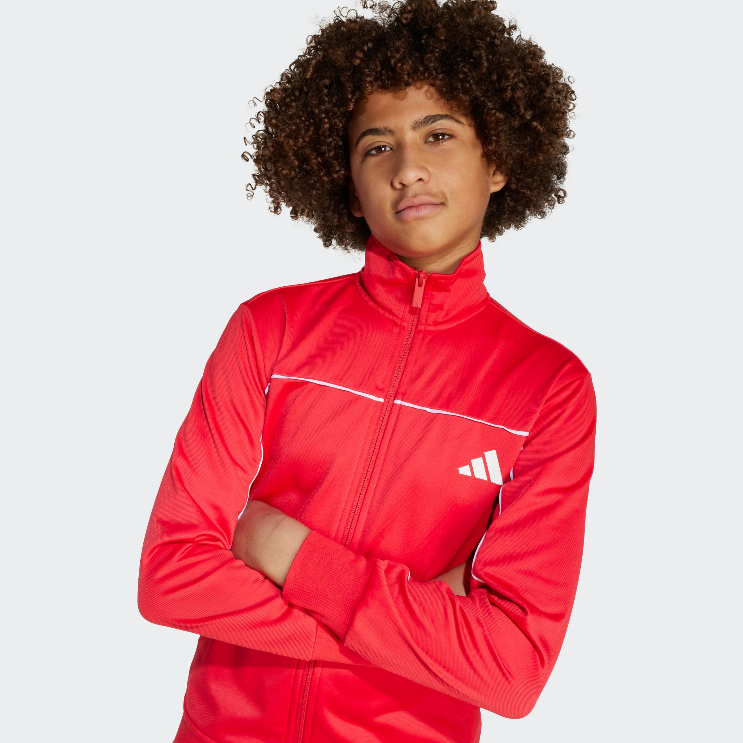 adidas Sportswear Trainingsanzug J CP TR TS (2-tlg), für Kinder und Teens, zweiteiliges Set, mit Stehkragen