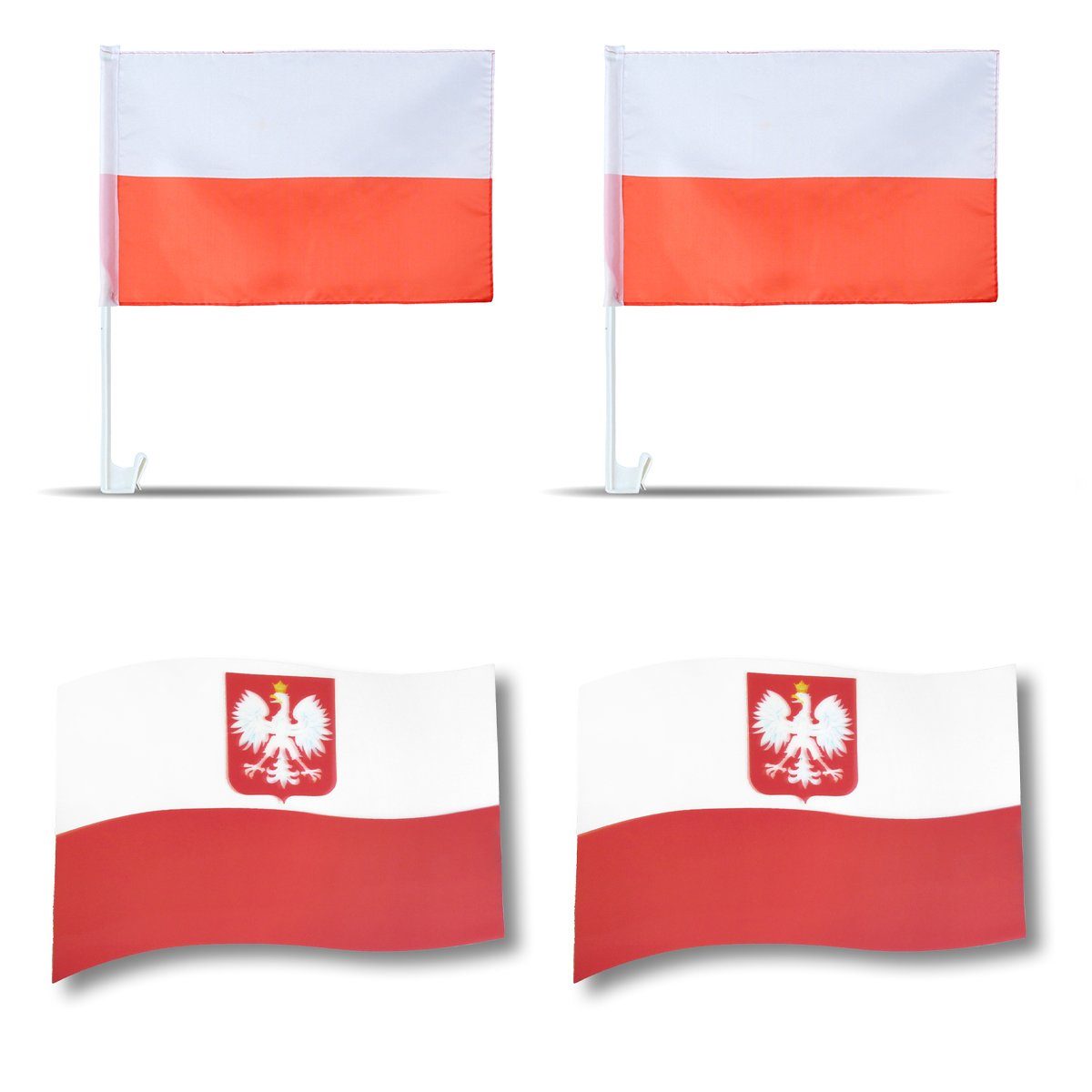 Magnet Originelli 3D Fahne Poland Fahren, 3D-Effekt Sonia Polska Magnete: Flaggen Fanpaket"Polen" Fußball