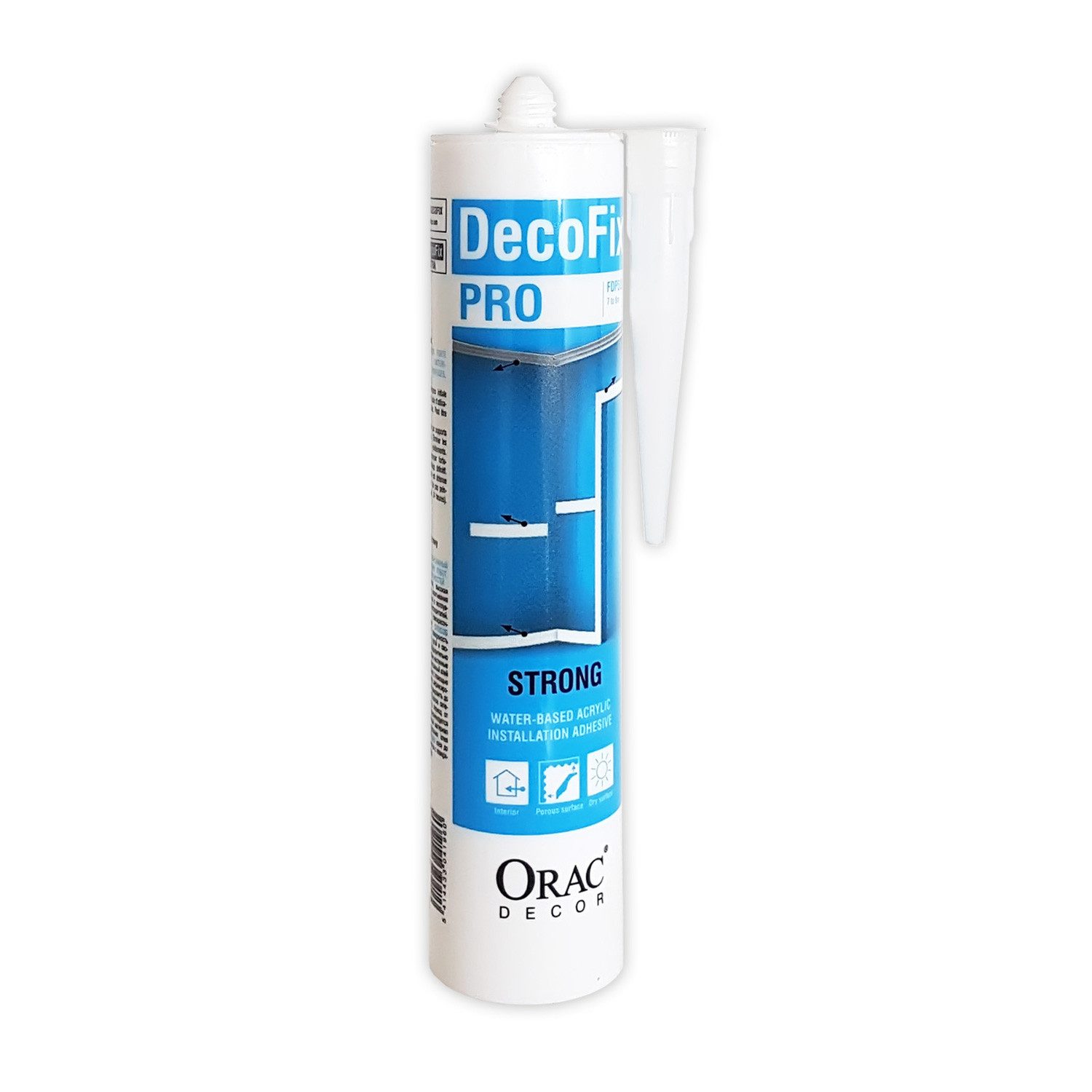 Orac Decor Montagekleber FDP500 DecoFix Pro Acrylkleber Montage-Kleber für Zierprofile 310ml, (überstreichbar nach dem Trocknen, 1-tlg)