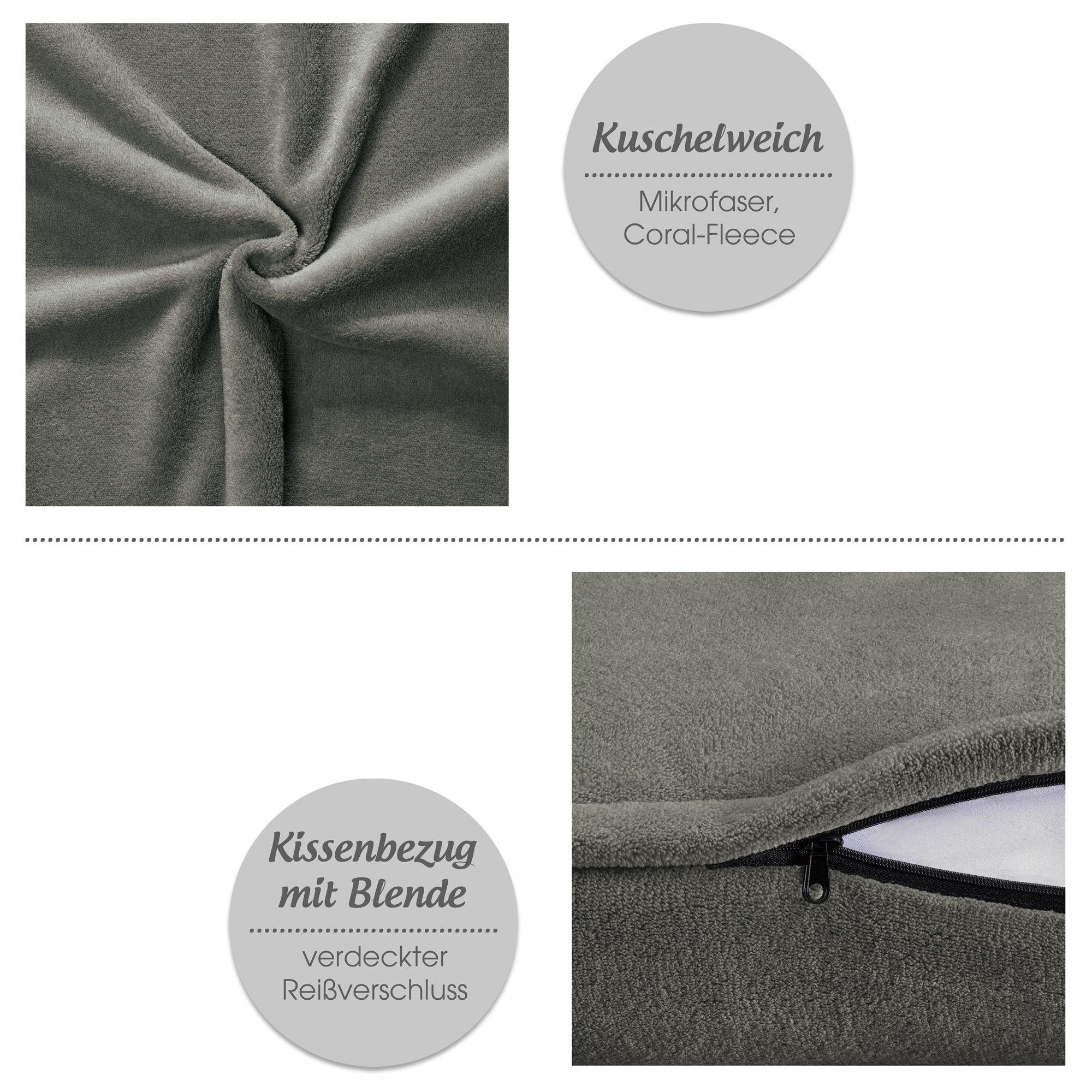 CelinaTex Dekokissen Xanio Deko Kissen Zierkissen Kopfkissen Sofa Fleece 45 günstig online kaufen