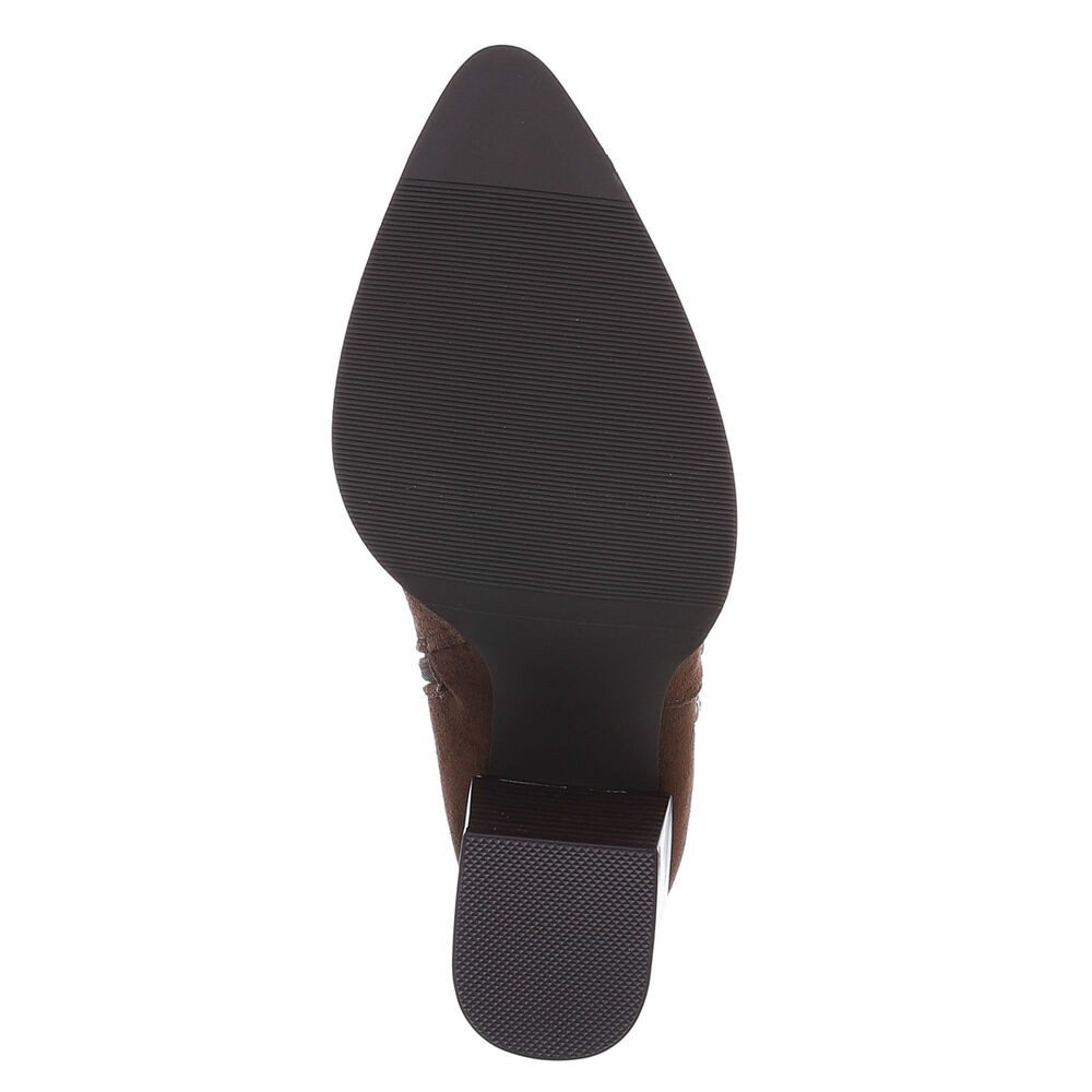Ital-Design Damen Elegant High-Heel-Stiefelette (88577522) Blockabsatz Stiefeletten in Camel