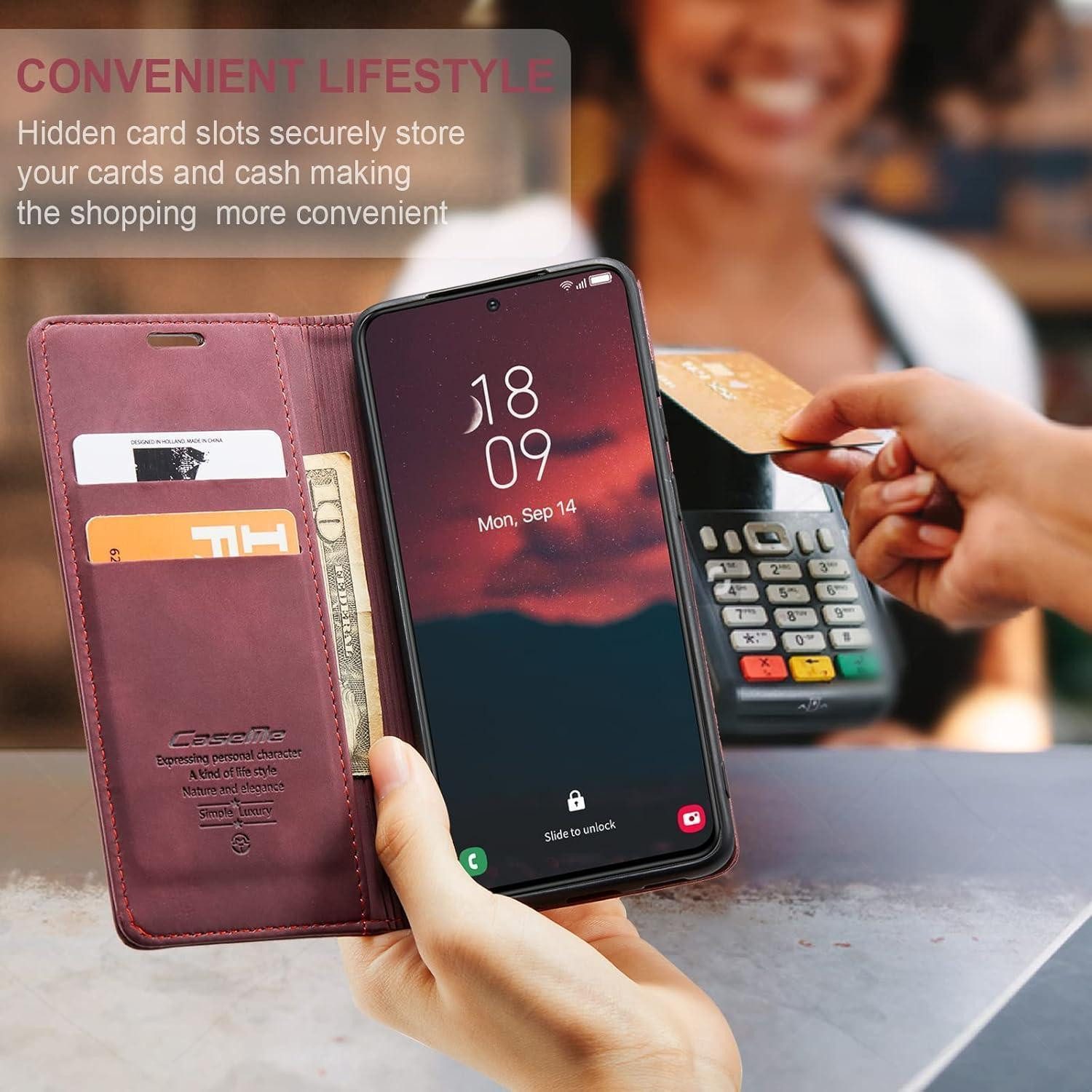 LuxusKollektion Flip Case Handyhülle Samsung Galaxy S23 5G Leder Klapphülle Kartenfach