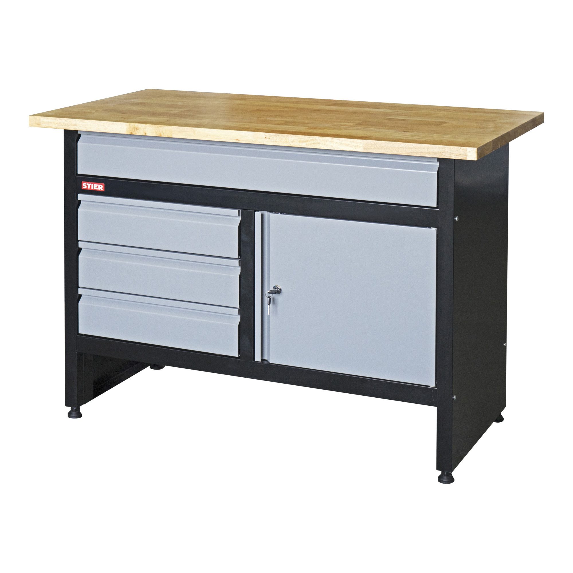 Stier Werkbank STIER Werkbank Basic 4 Schubladen Belastbarkeit 300 kg BxTxH 1200x600x