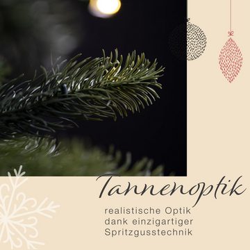 SCHAUMEX Künstlicher Weihnachtsbaum Spritzguss Weihnachtsbaum mit LED Beleuchtung Höhe: 210cm, Nordmanntanne, Sehr hochwertig