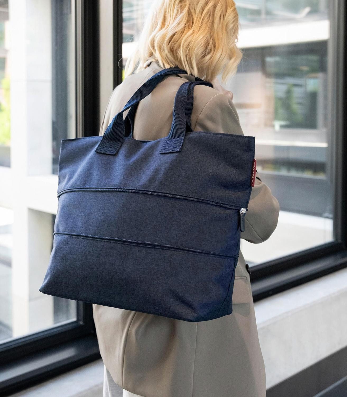 REISENTHEL® Tragetasche SHOPPER E1, 12 - 18 Liter, Blau, Polyester, mit Reißverschluss, wasserabweisend