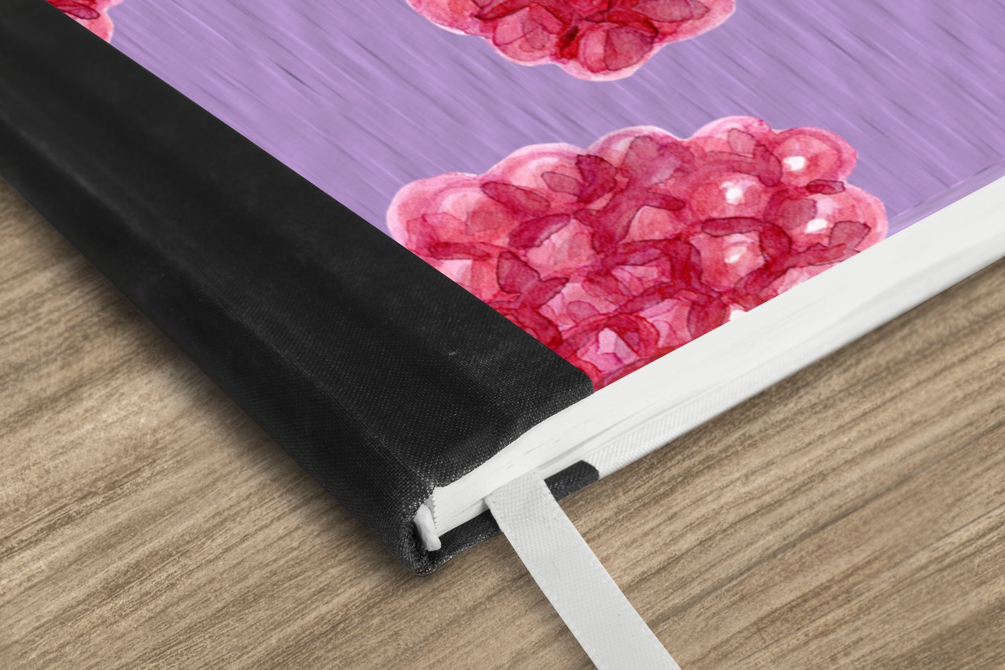 Thumbnail - MuchoWow Notizbuch Himbeeren - Obst - Violett, Notebook, Notizblock a5, Tagebuch, Journal Liniert