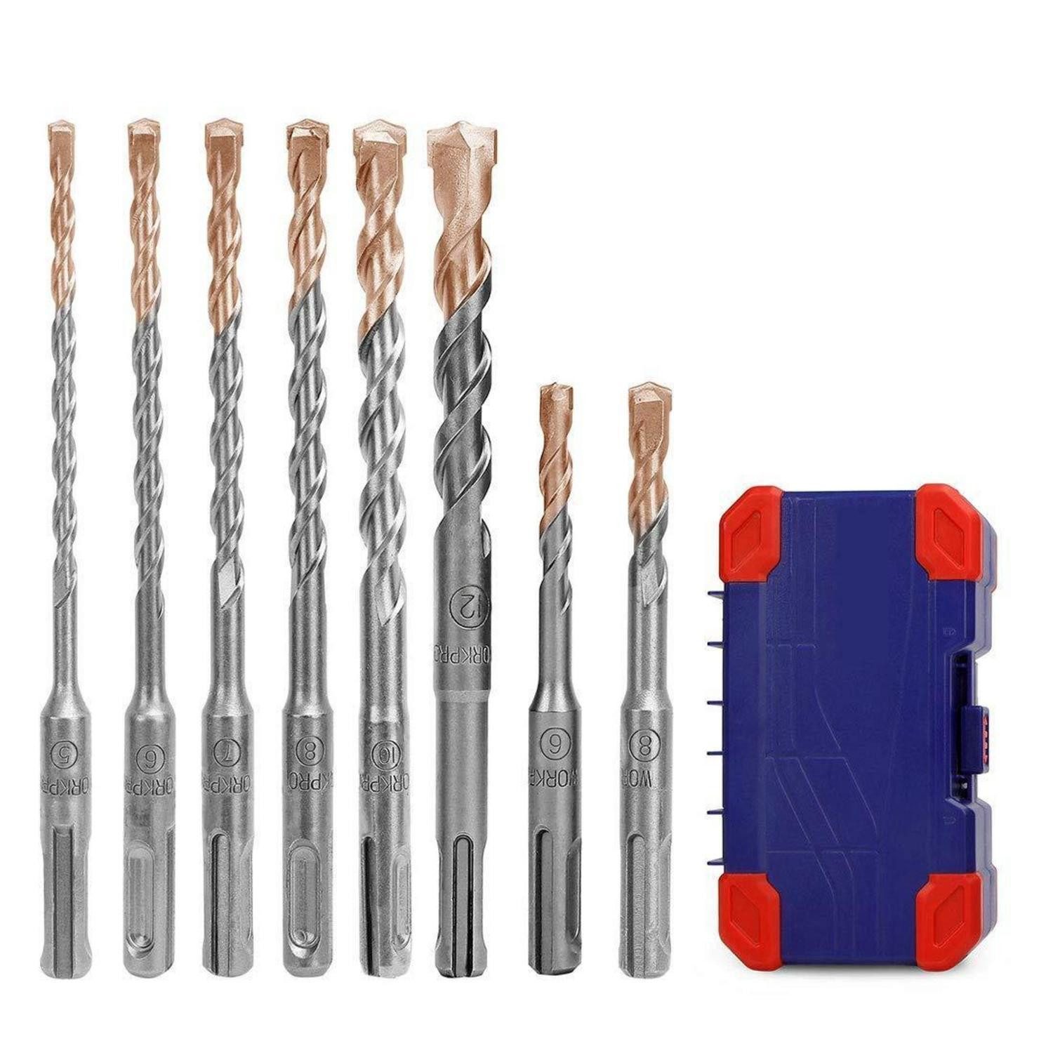 LuxusKollektion Hammerbohrer Hammerbohrer Set SDS Plus Stein- und Betonbohrer 8-teilig im Koffer