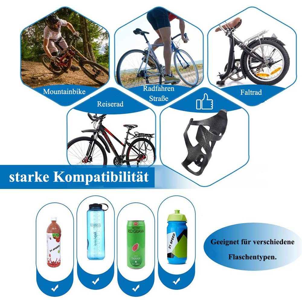 NUODWELL Fahrradwandhalterung Carbon Fahrrad Flaschenhalter,Ultraleicht,für Rennräder,Mountainbikes Matt