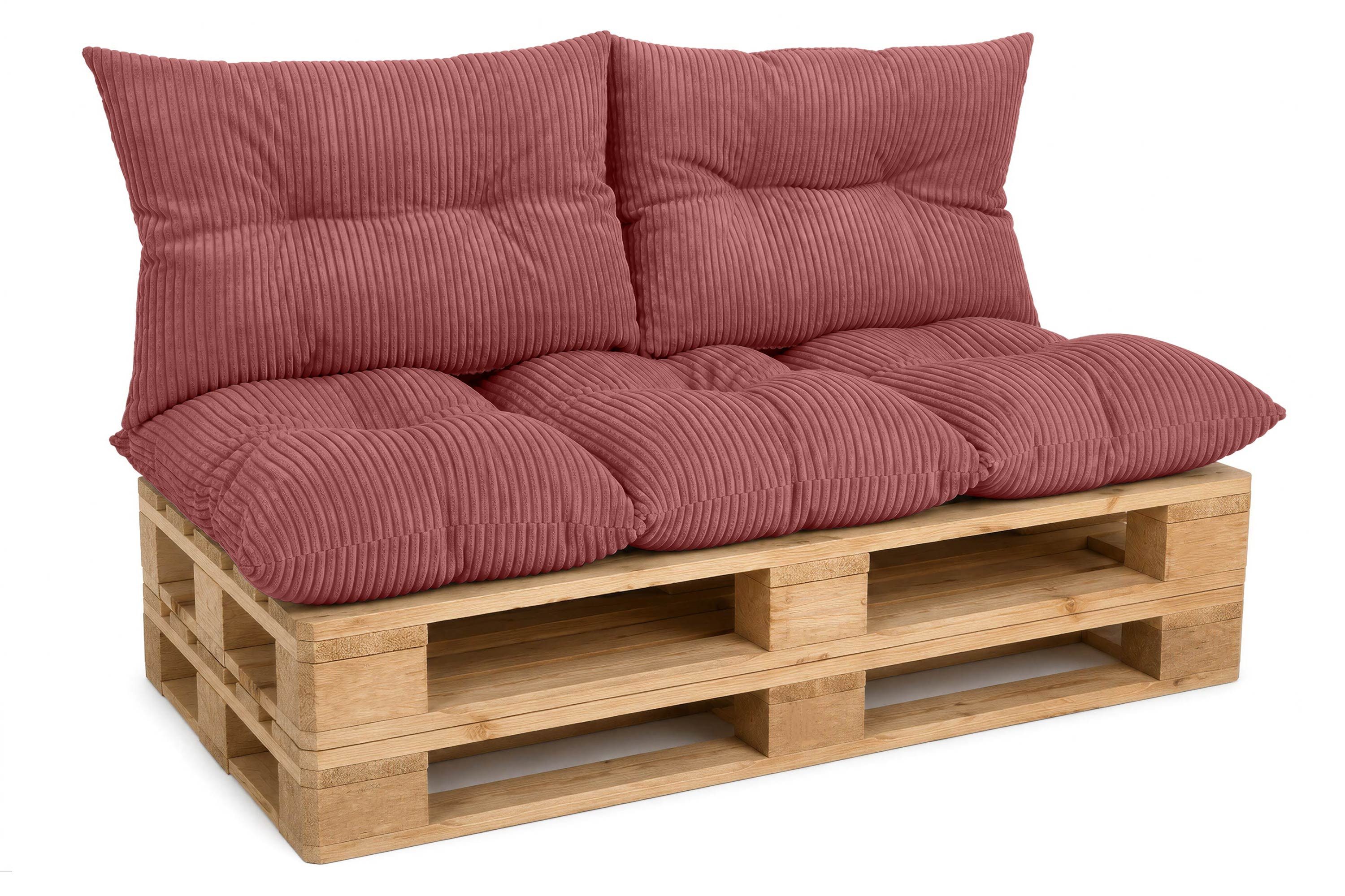 Amilian Palettenkissen Palettenauflagen Set 3-tlg., 120x80 cm + 2x 40x60 cm, für Palettenmöbel, Balkon, Terrasse und Wohnbereich