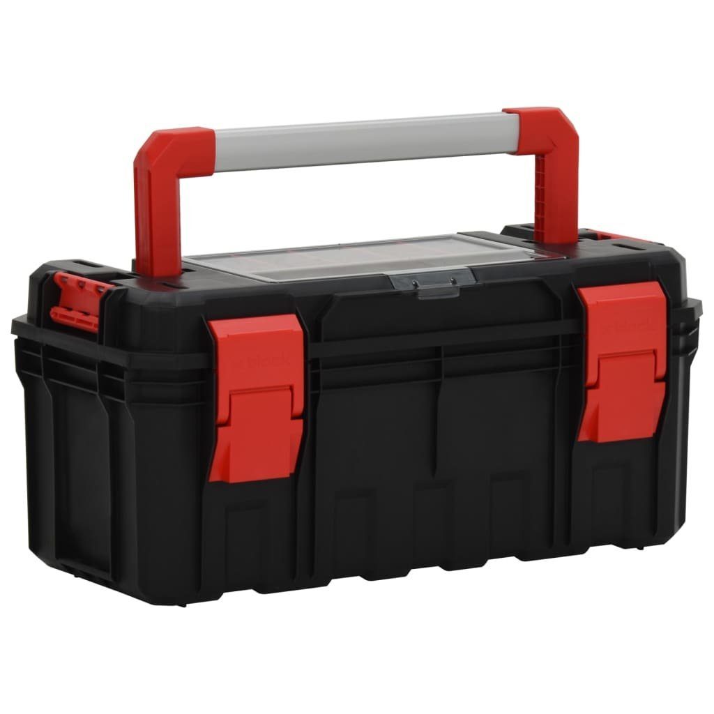 vidaXL Werkzeugbox Werkzeugkoffer Schwarz und Rot 55x28x26,5 cm (1 St)