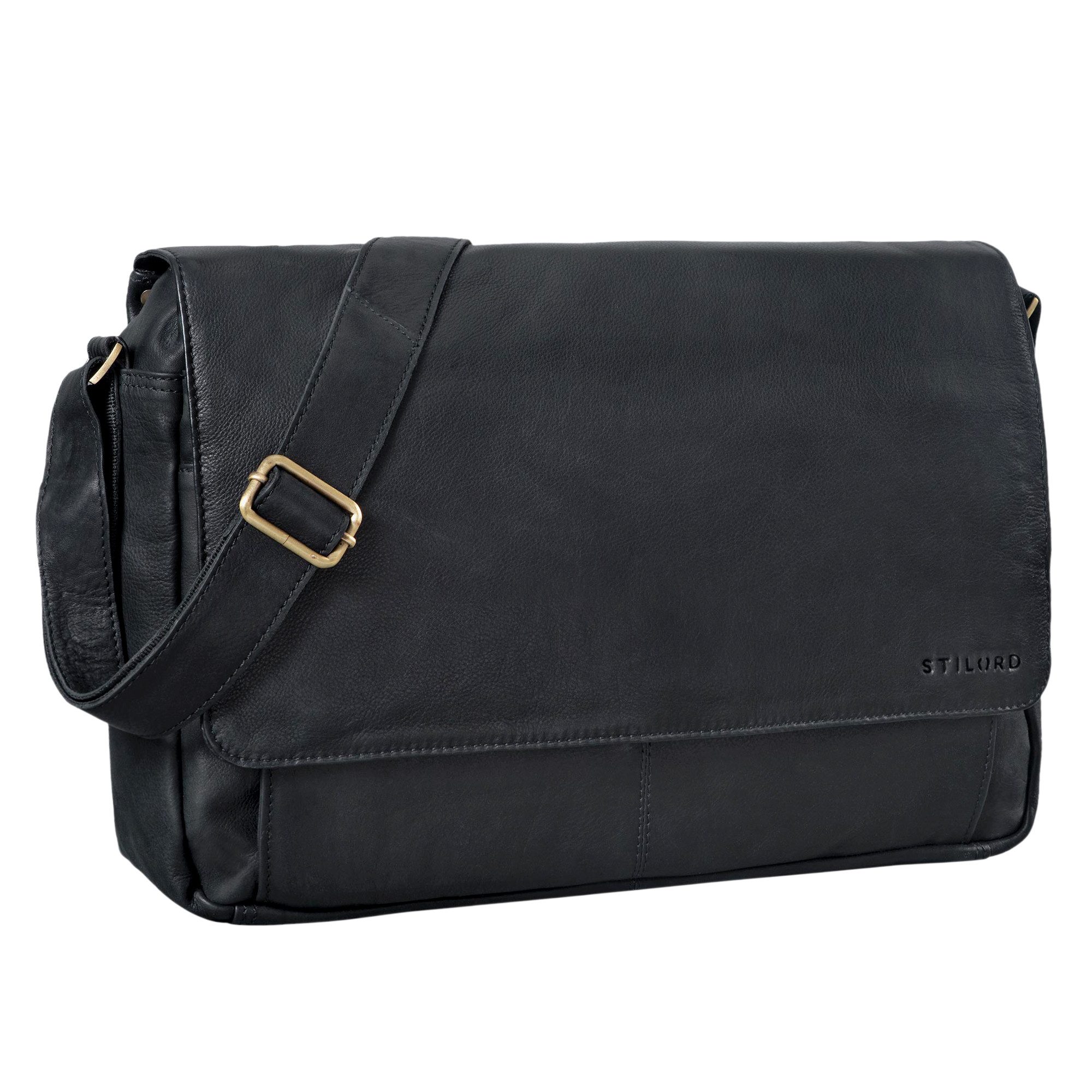 Laptoptasche "Como" Vintage Umhängetasche Herren Leder 15,6 Zoll