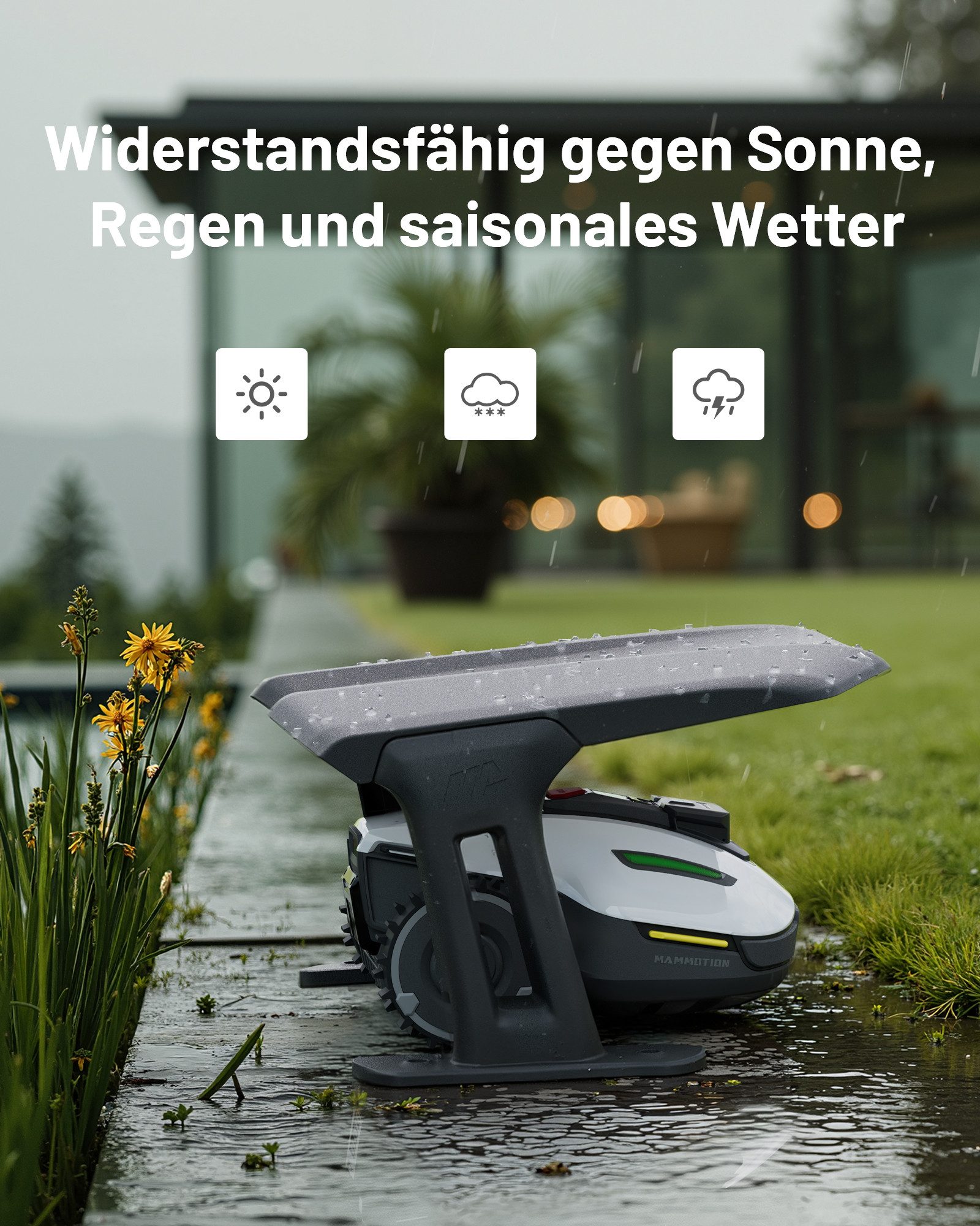 Mammotion Mähroboter-Garage, für Rasenmähroboter, (Rasenmäher-Schutzhülle), Winddicht, Regenfest, Sonnenfest, 709 x 762 x 441 mm, Grauschwarz