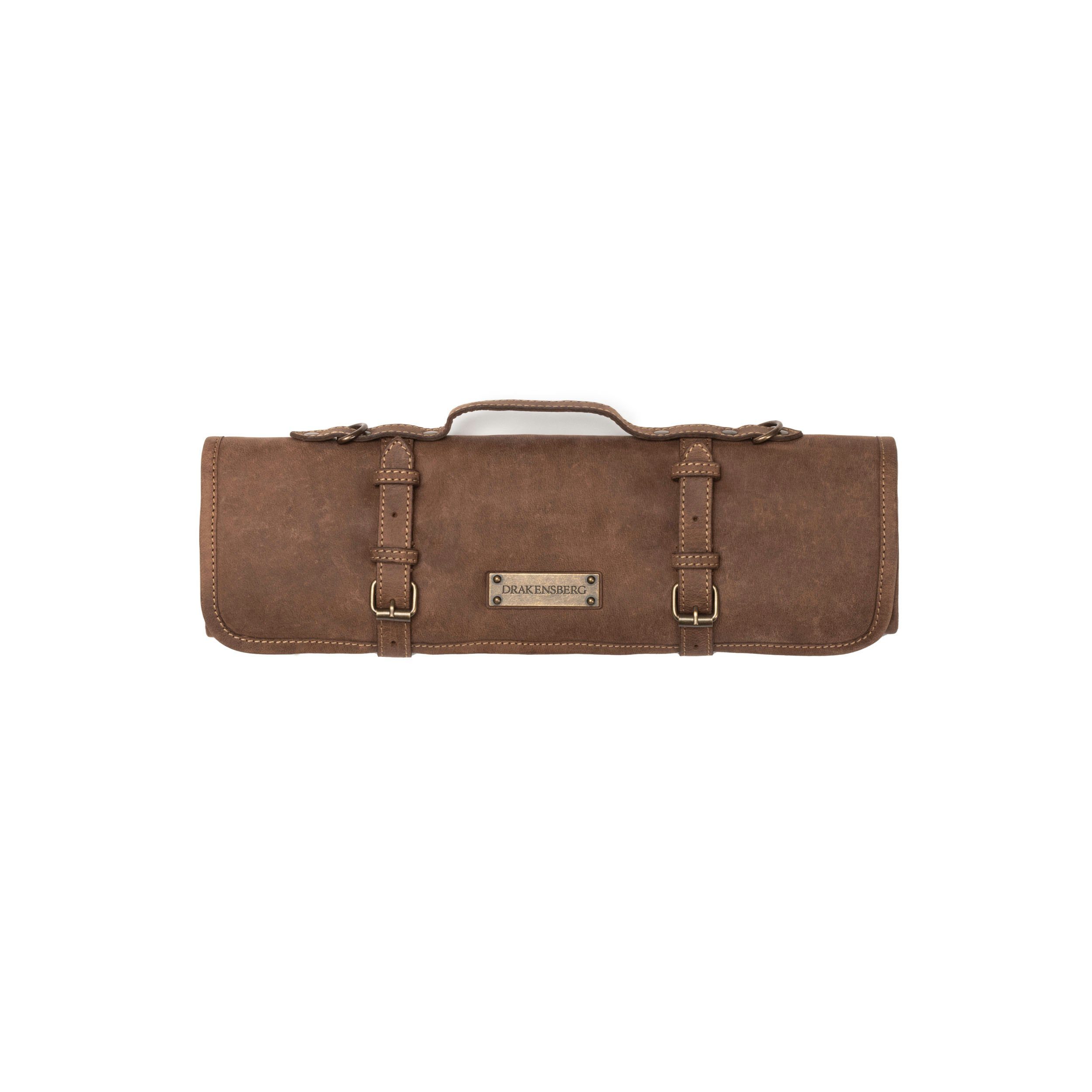 DRAKENSBERG Messertasche Messertasche »Blade« Havanna-Braun, Rollbares Messer-Etui im Vintage-Design, handgemacht aus Büffelleder