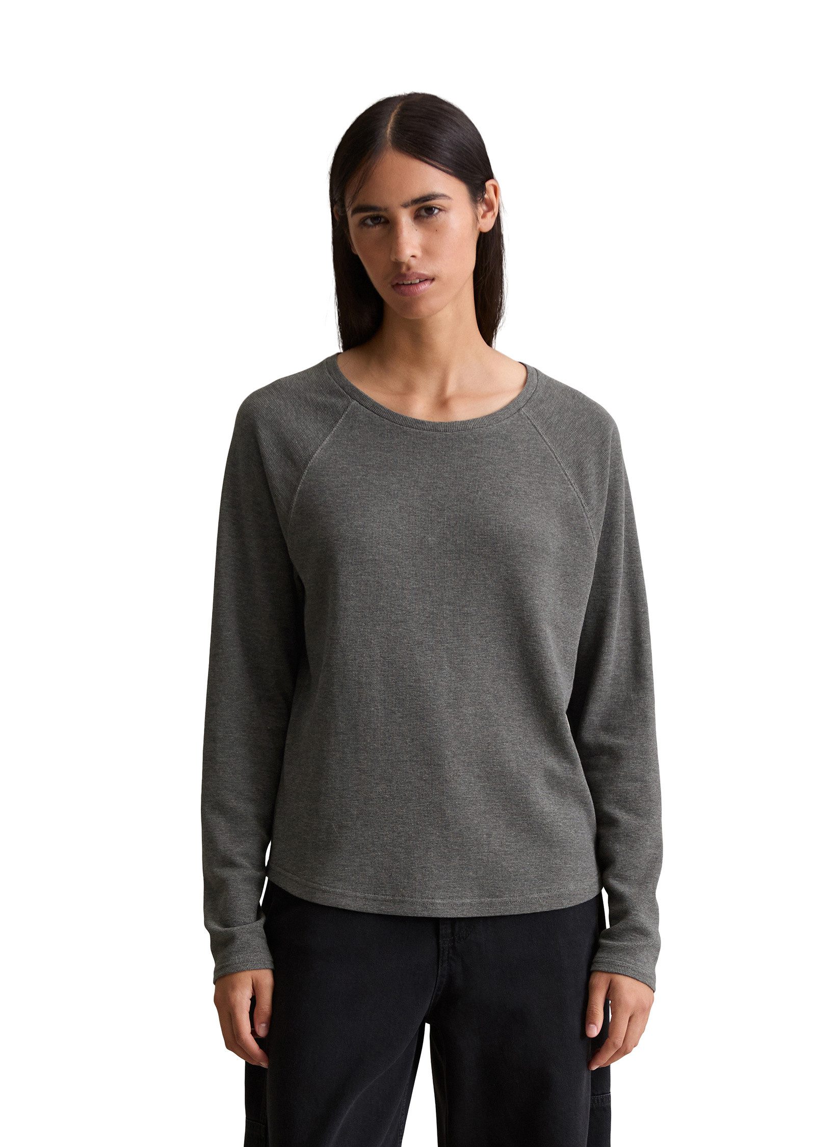 Marc O'Polo DENIM Langarmshirt aus weichem Waffle-Jersey günstig online kaufen