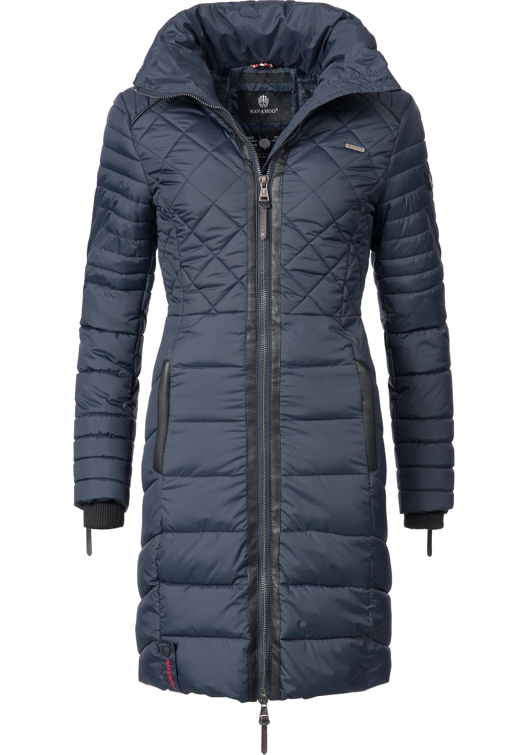 Navahoo Steppmantel »Ronin« hochwertiger Winter Mantel mit  Kunstleder-Details online kaufen | OTTO