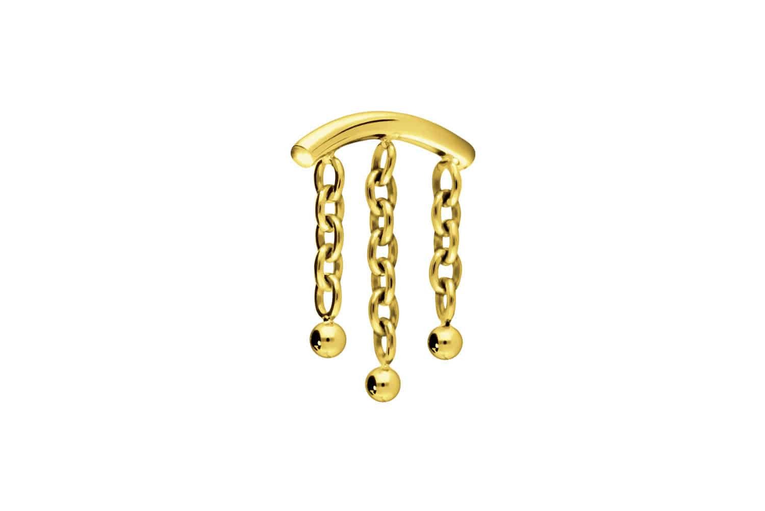 Piercing-Set Titan Schraubaufsatz mit Außengewinde BOGEN + 3 KETTEN