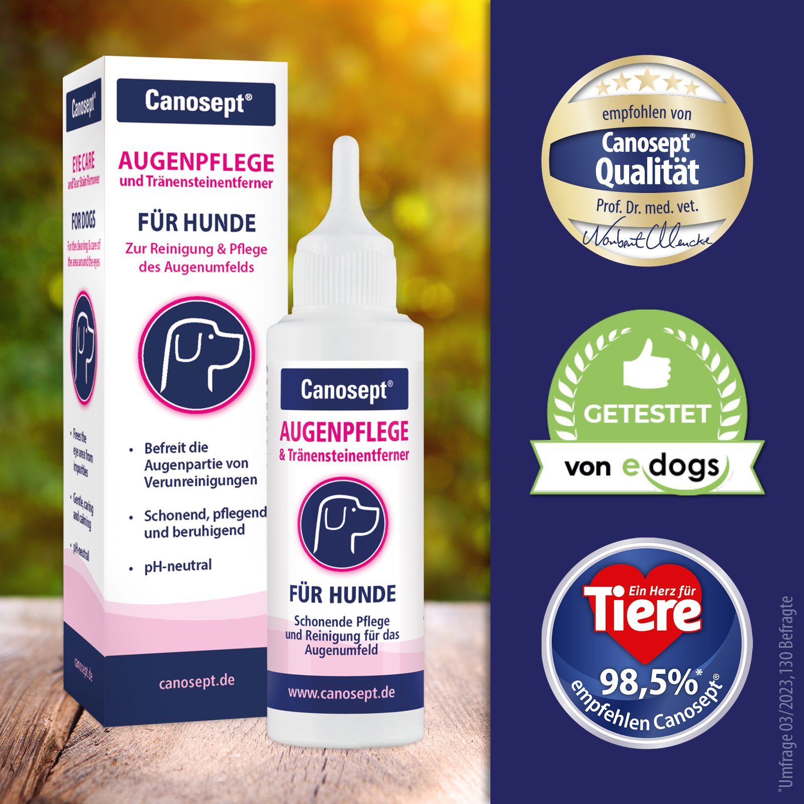 Canosept Fellpflege Canosept Augenpflege und Tränensteinentferner für Hunde 120 ml