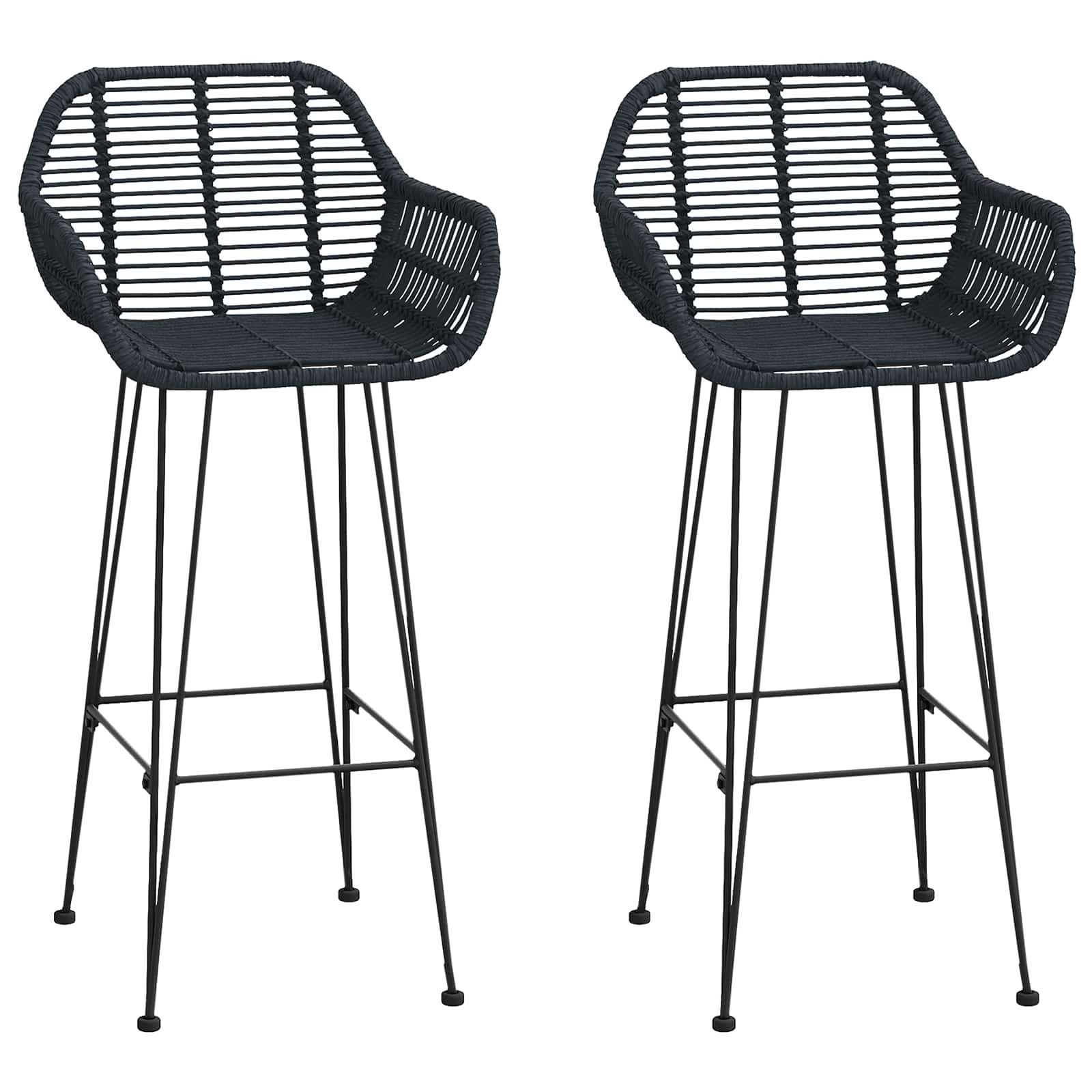 vidaXL Barhocker Barstuhl 2 pcs 55 x 52 x 105 cm Rattan und Eisen (2 St)