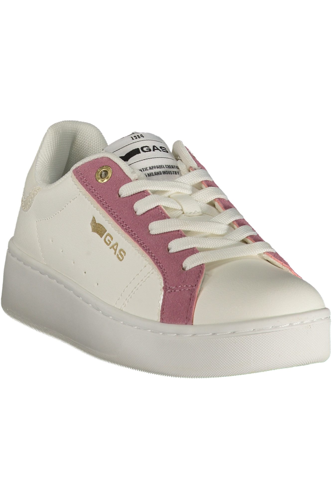 GAS Sneaker Damen Sportschuh in Weiß mit Rosa Details und