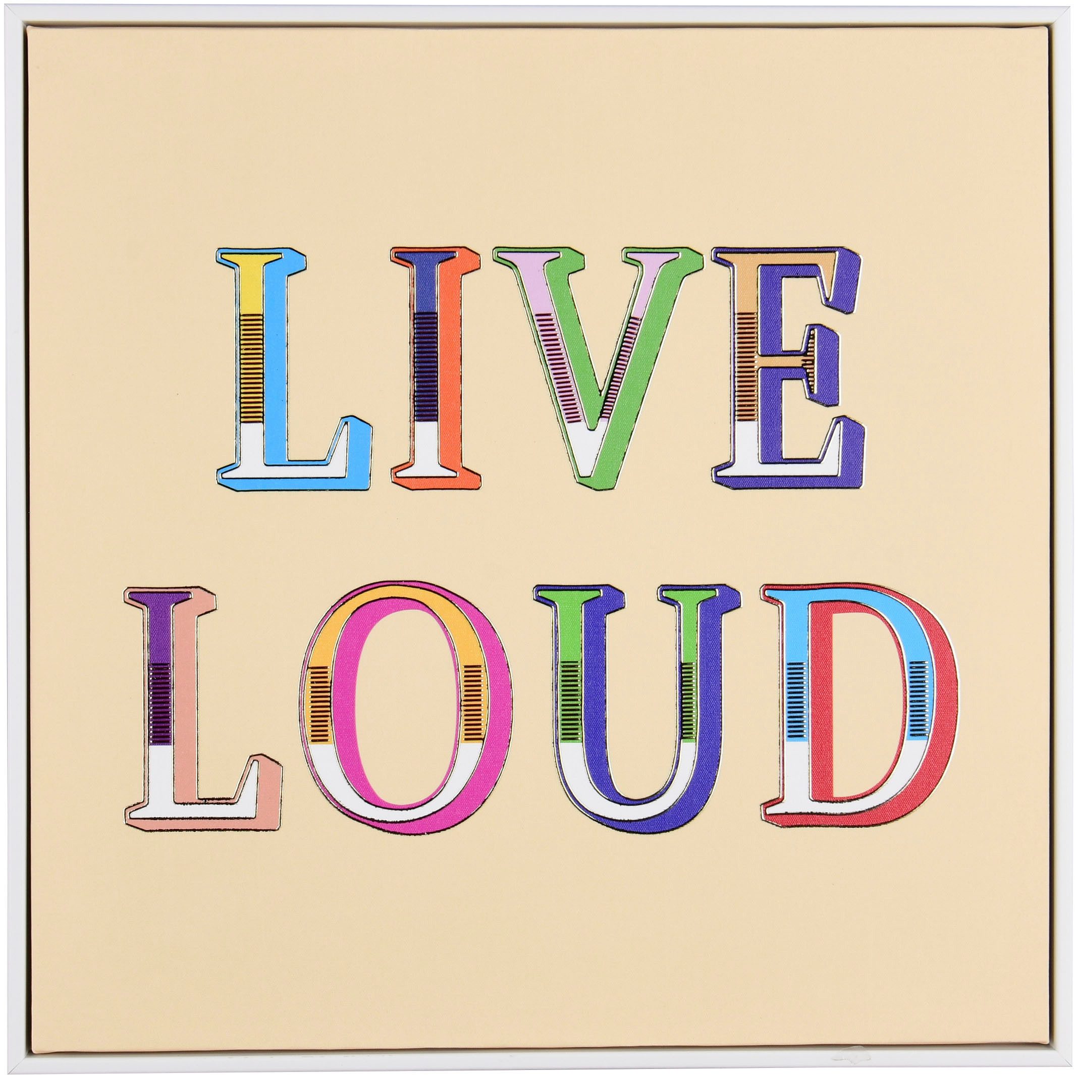 MIRRORS AND MORE Kunstdruck LIFE, (1 St), Kunstwerk mit positivem Spruch
