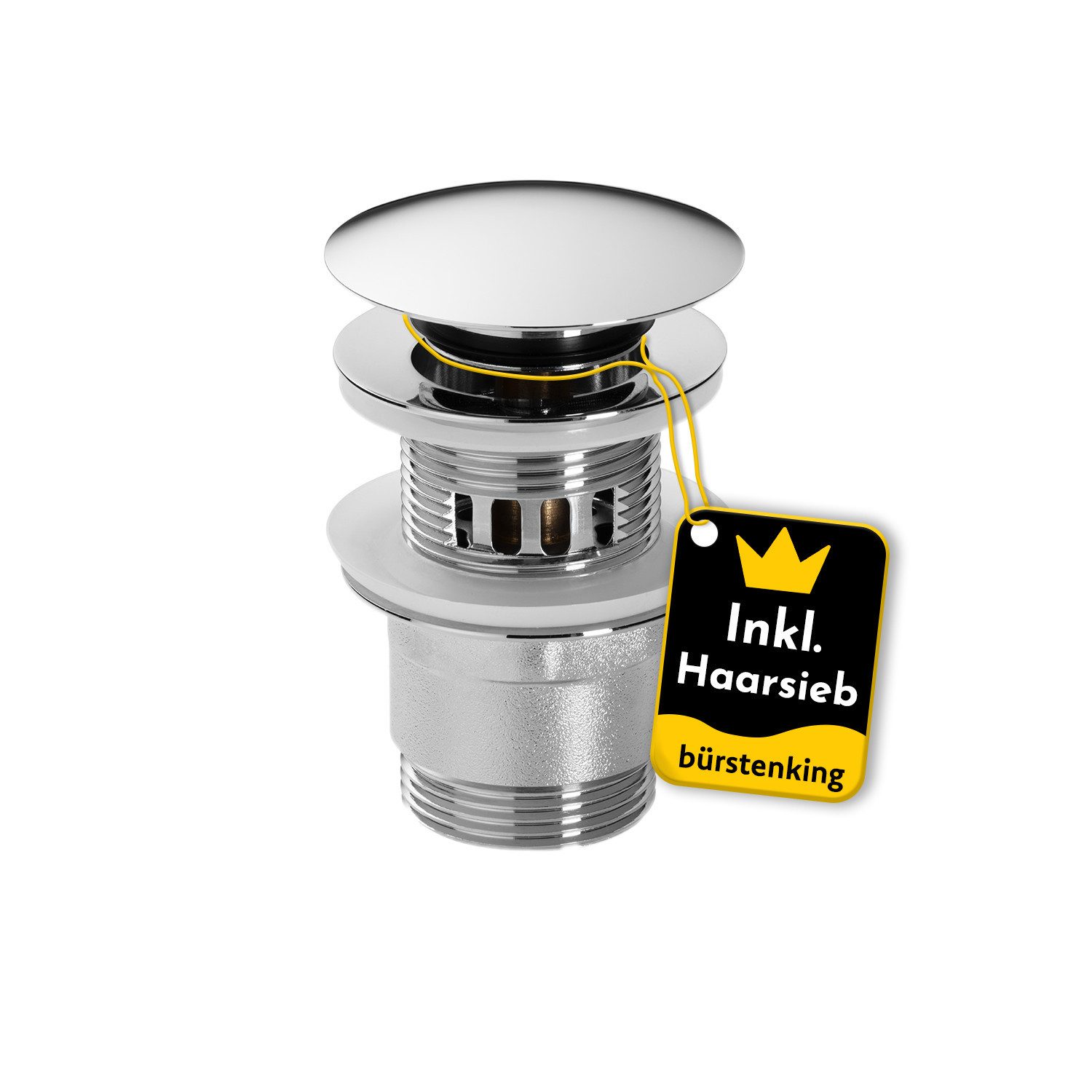 Bürstenking Ablaufgarnitur Ø 63/66 mm – Push-Open Ablaufventil - mit & ohne günstig online kaufen