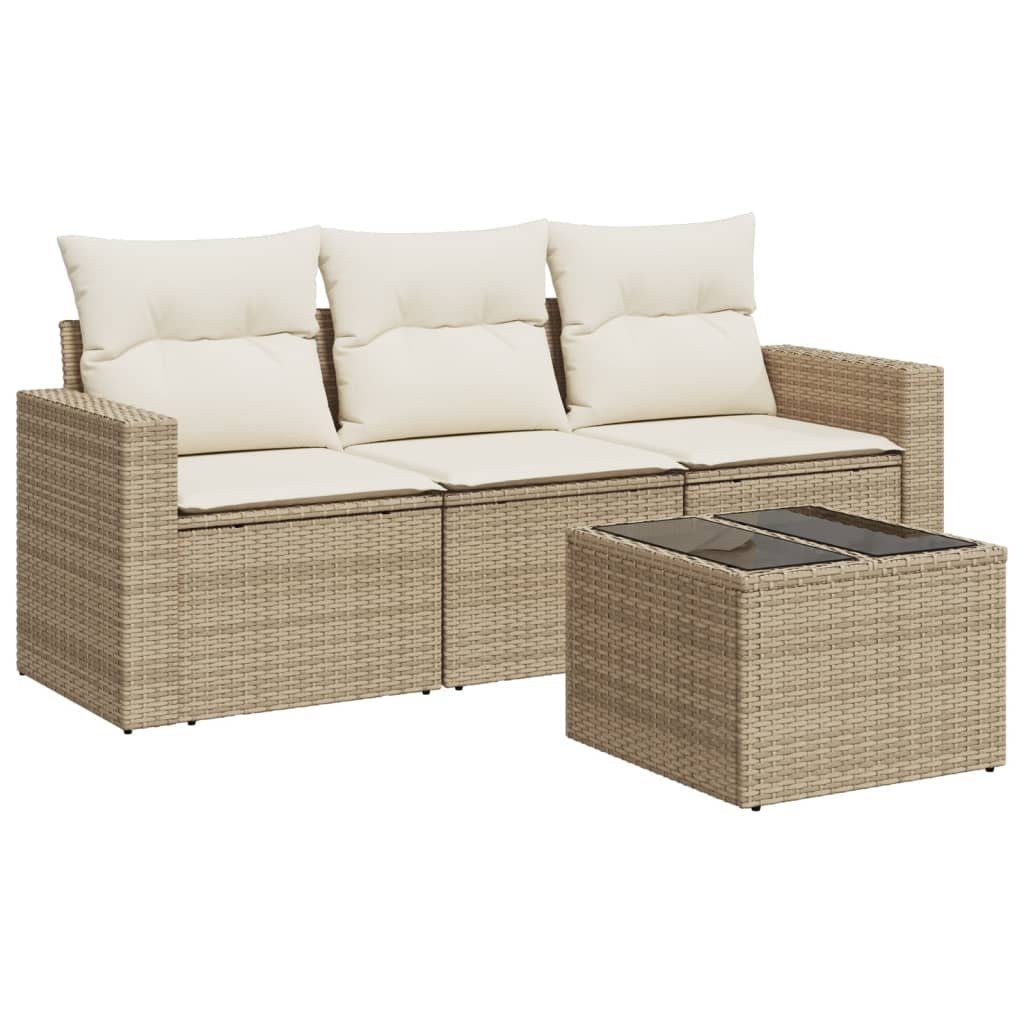 vidaXL Gartenlounge-Set 4-tlg. Garten-Sofagarnitur mit Kissen günstig online kaufen