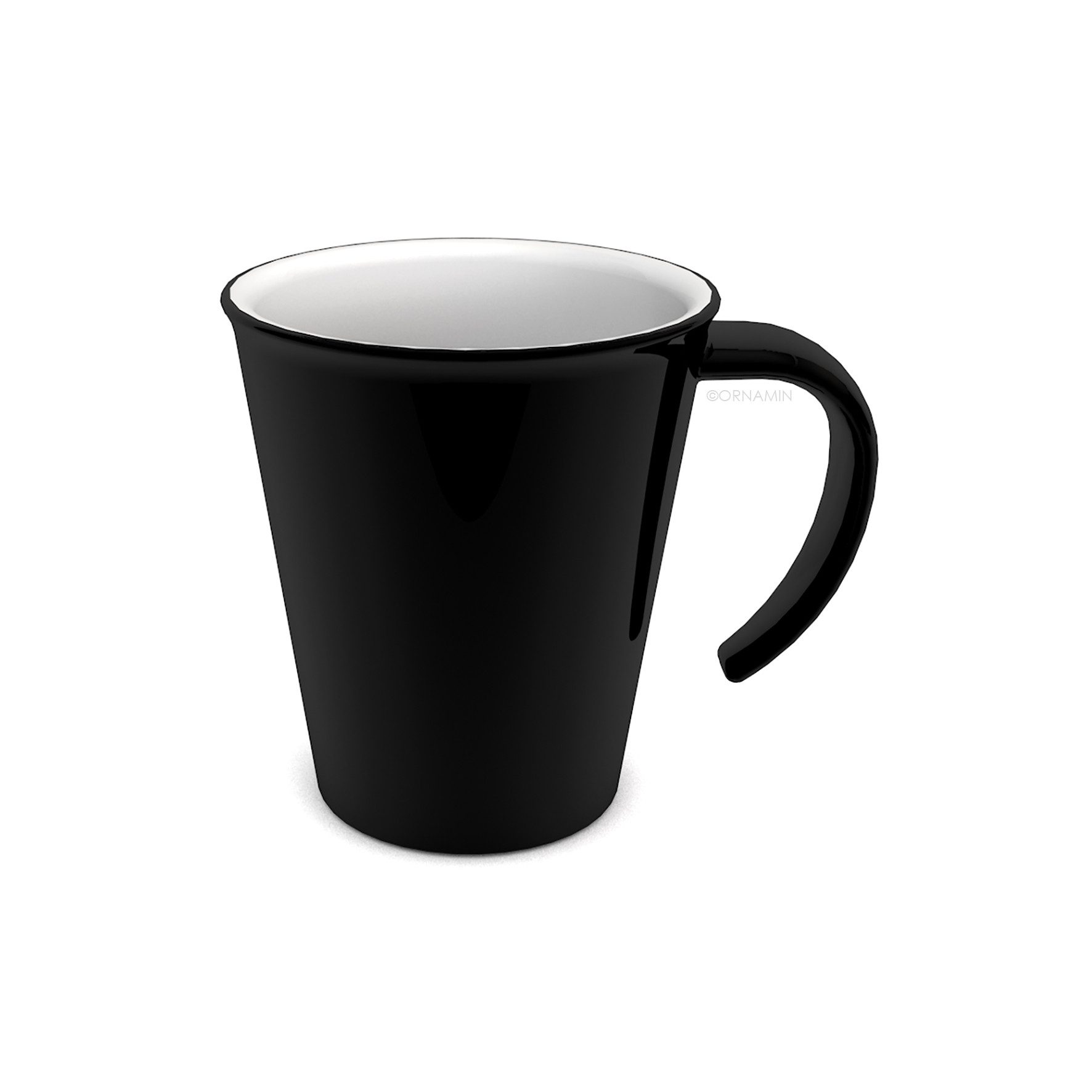 Ornamin Tasse Kaffeepott, Kaffeebecher, Campingbecher, Kaffetasse aus Kunststoff, 1-tlg., Kunststoff, Spülmaschinen- & Mikrowellengeeignet l bruchstabil l Made in Germany
