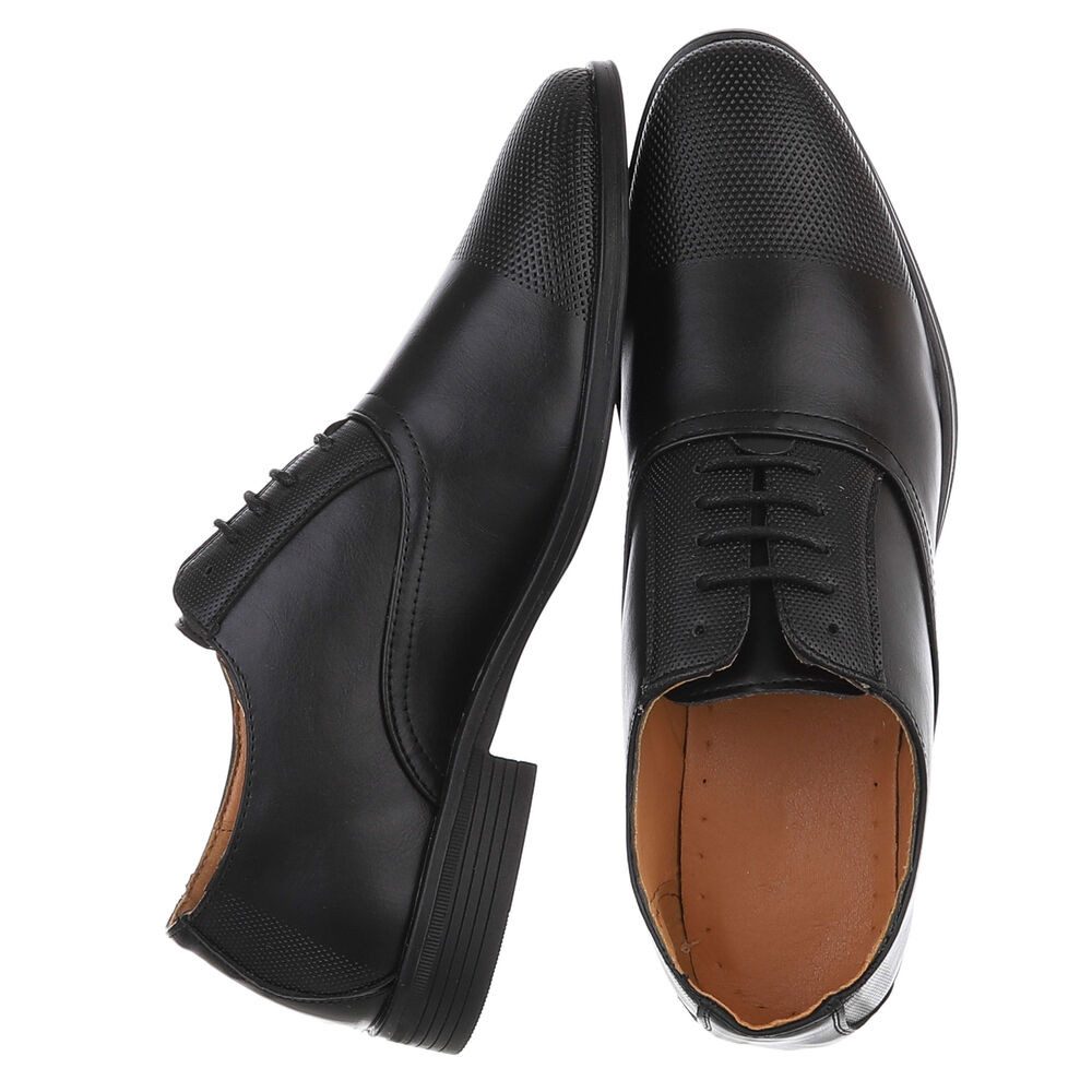 Coolwalk Herrenschnürschuh Derby in Lederoptik elegant Schnürschuh (92009981) Blockabsatz Business-Schuhe in Schwarz