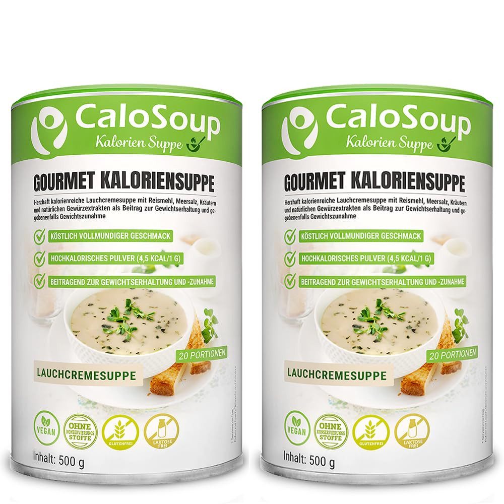 Zunehmen mit Lauchcremesuppe hochkalorische Suppe von CaloVital Pulver