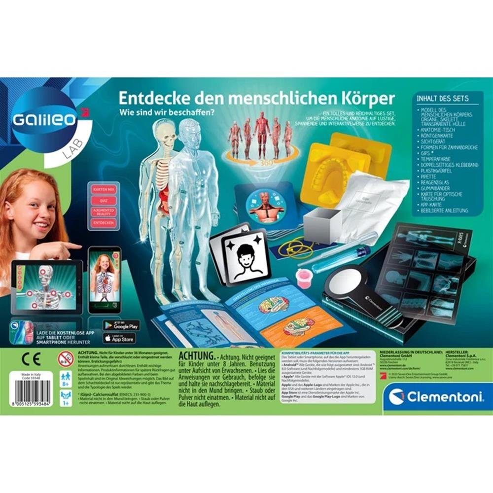 Clementoni® Experimentierkasten Galileo Lab Entdecke den menschlichen Körper, ab 8 Jahren