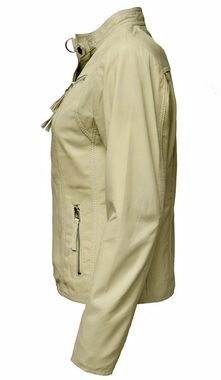 Zimmert Leather Lederjacke Pia weiches Leder, Stehkragen, Beige, cremefarbend, Matte Optik