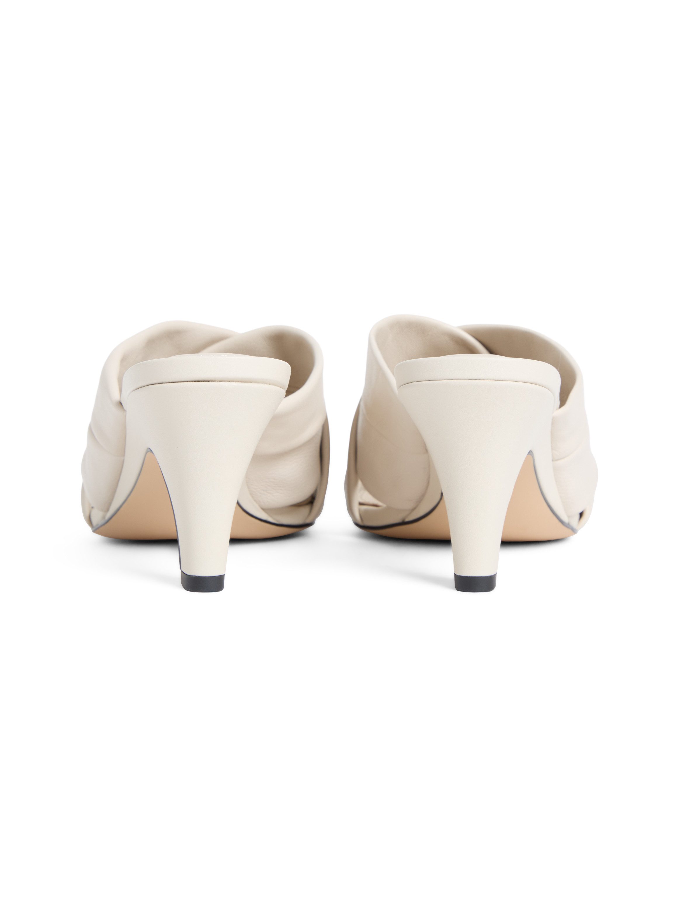 Tommy Hilfiger ELEVATED MID HEEL MULE LTH Pantolette Sommerschuh, Schlupfschuh mit Trichterabsatz und weicher Bandage