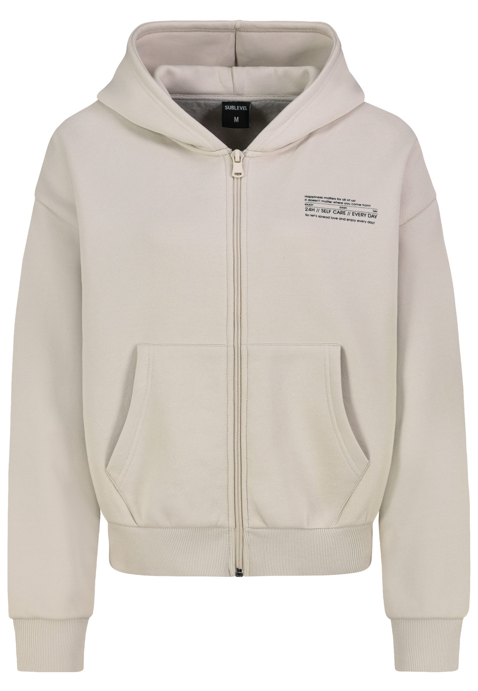 SUBLEVEL Trainingsjacke Kapuze Frontzipper Geteilte für Damen (1-St) Sweatstoff, Weicher Griff, Durchgehender Reißverschluss
