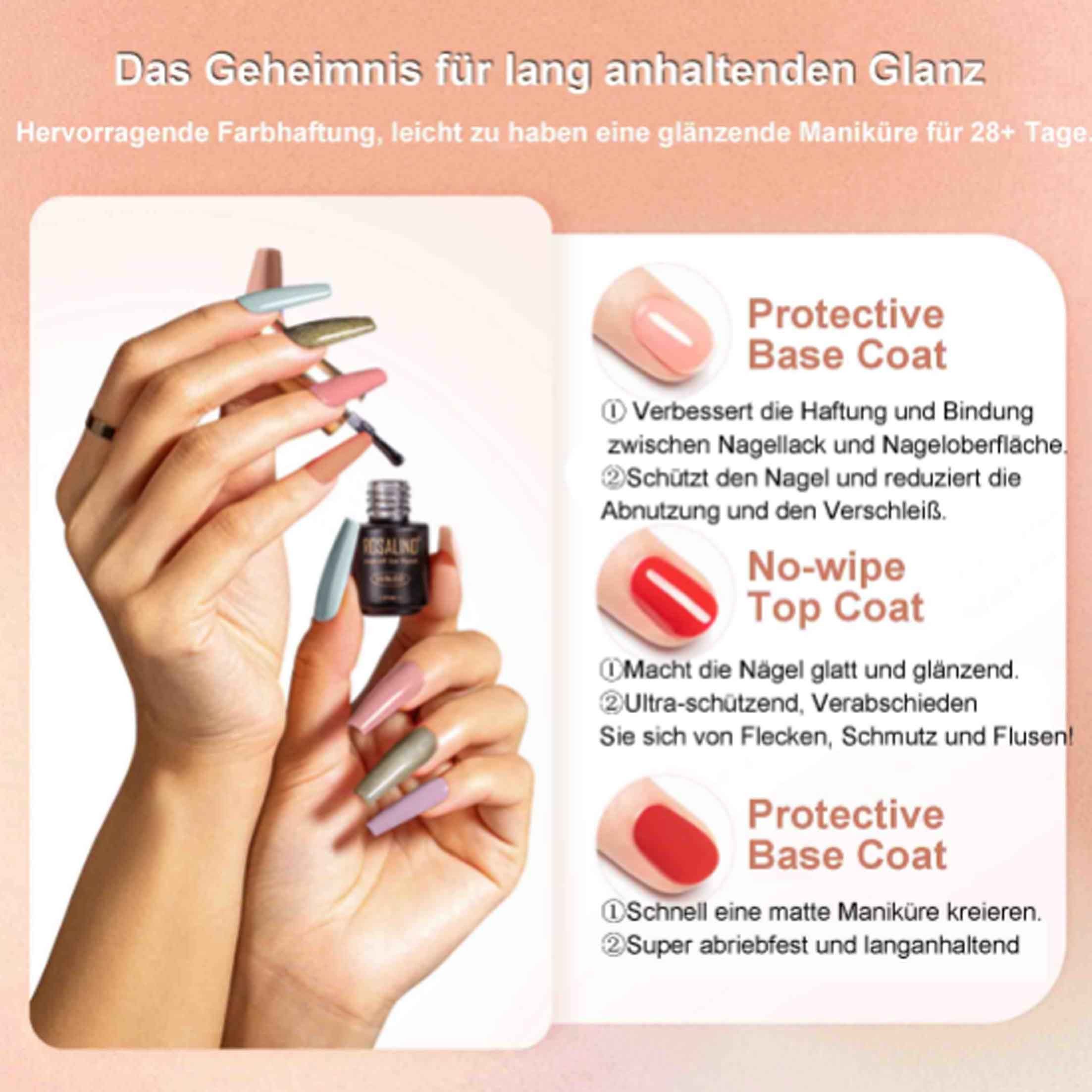 KINSI UV-Nagellack-Set Nagellack-Set 23 Flaschen, 20 Farbgele + 3 Funktionsgele,DIY Matching, 23-tlg., Tierfreundlich, ohne Zusatz von Schadstoffen, lang anhalt – Bild 5 von 5