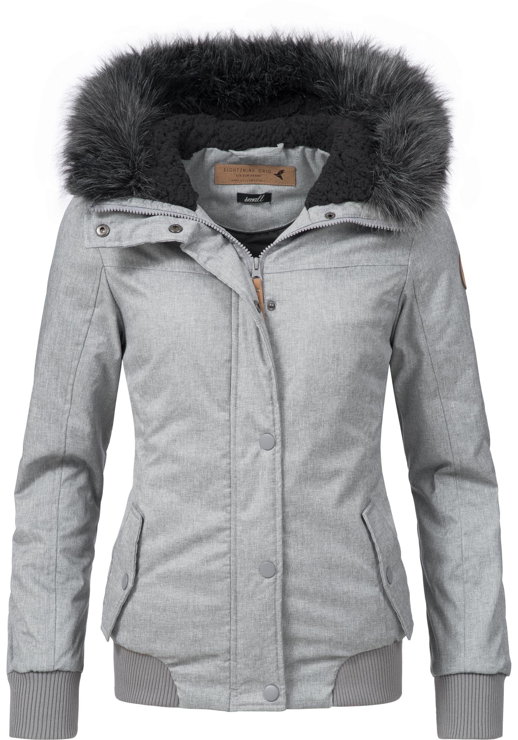Eight2Nine Winterjacke »44278AEN« stylische Damen Outdoorjacke mit Kapuze  und Kunstfell online kaufen | OTTO